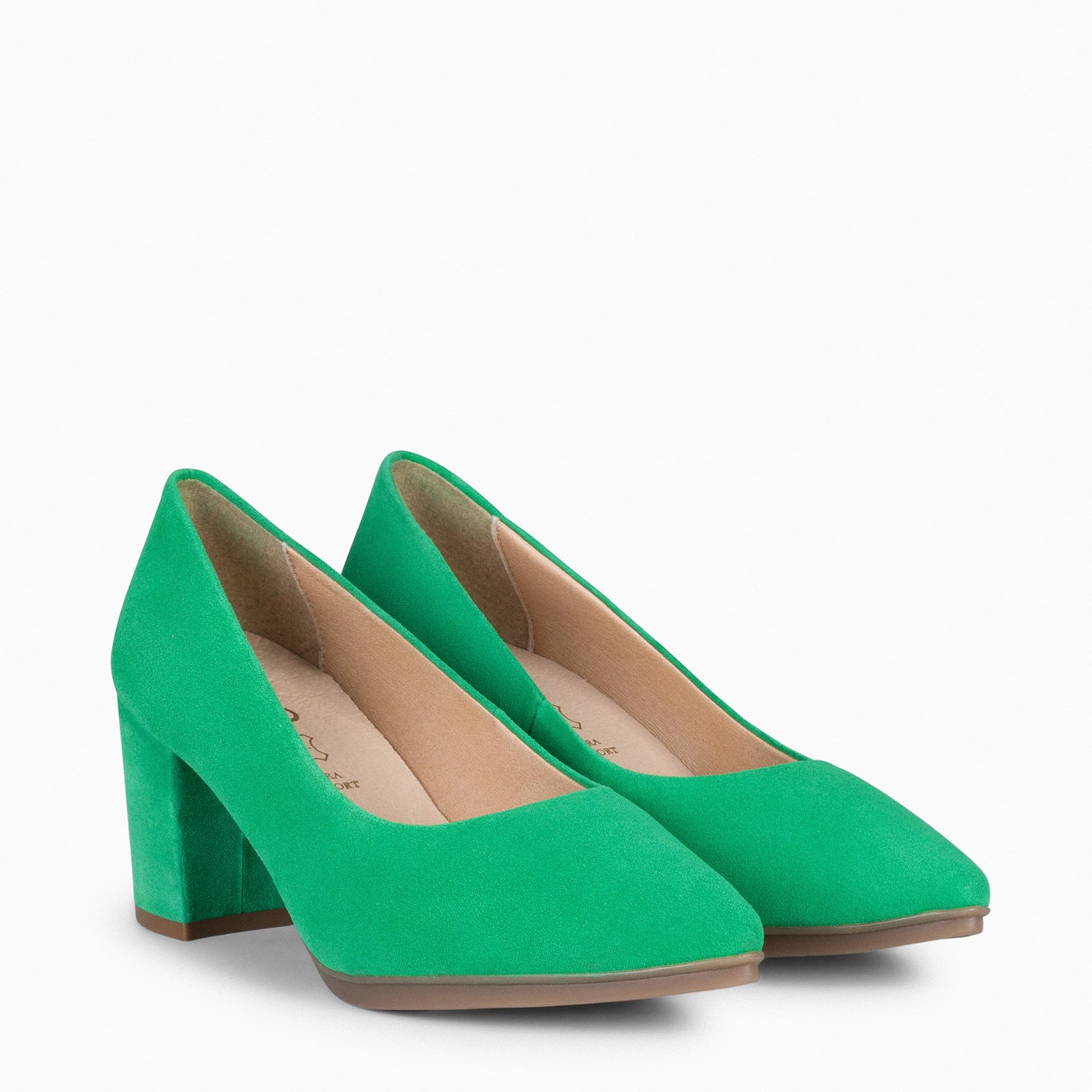URBAN S - Zapato de tacón medio de ante VERDE - miMaO ®