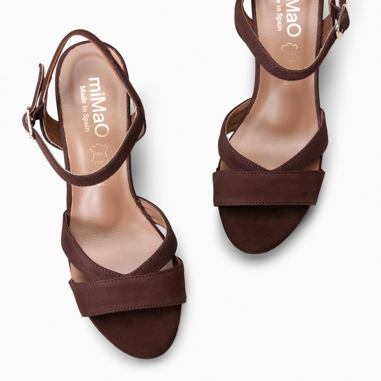 PARIS – Sandalias de fiesta con tacón alto y plataforma MARRON - miMaO ®