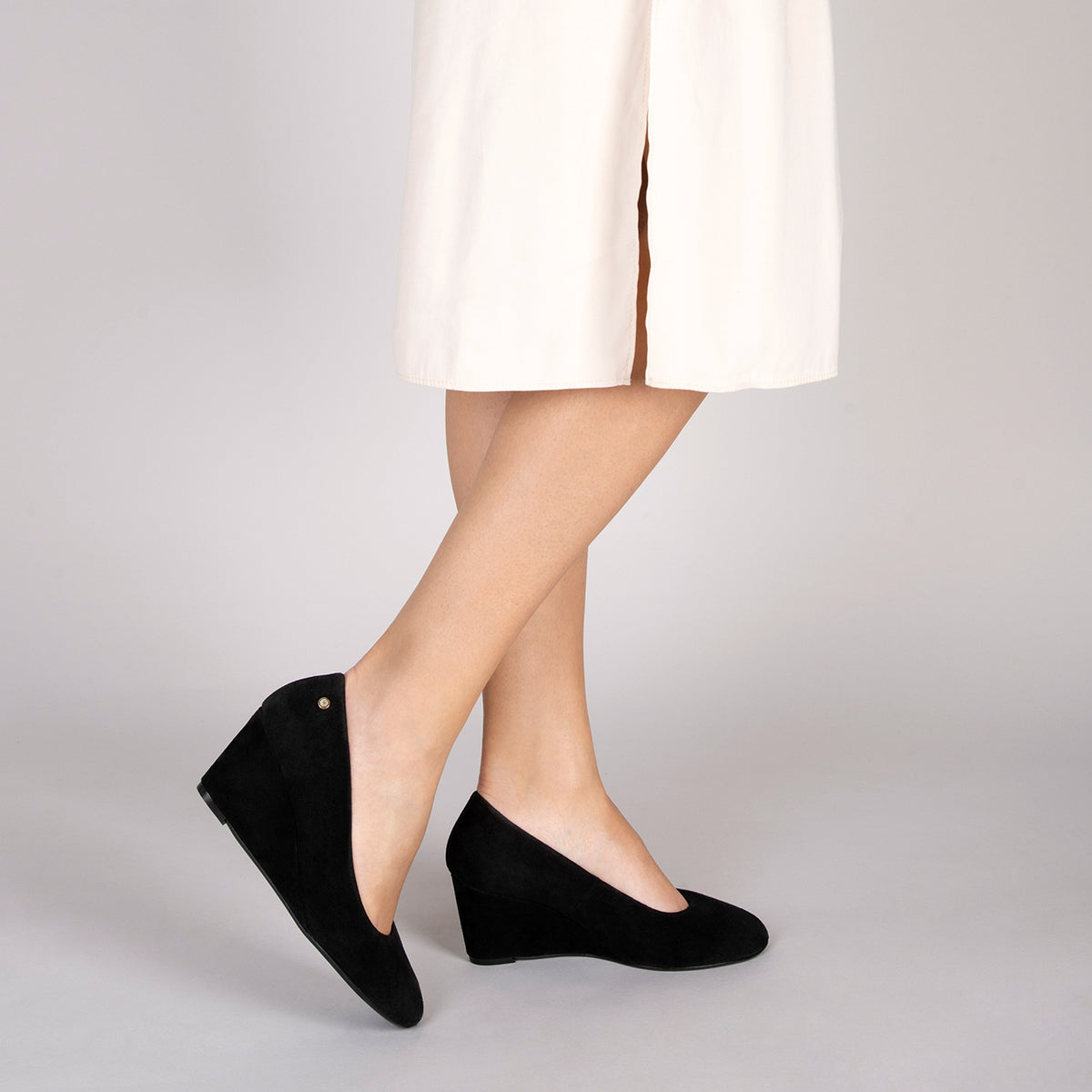 REDONDO CUÑA – Zapato de mujer con cuña NEGRO - miMaO ®