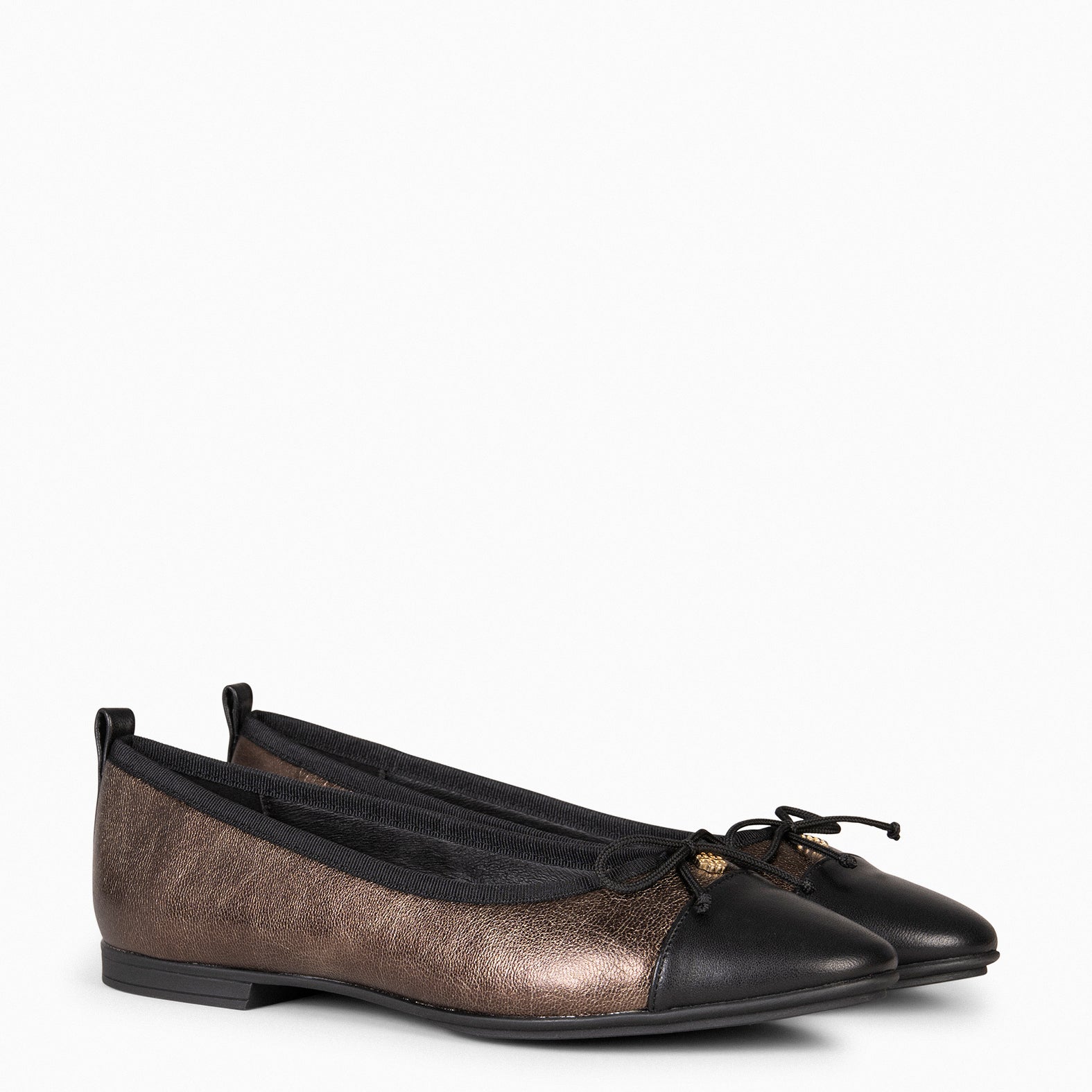 NICOLLE – Bailarina plana con puntera BRONCE - miMaO ®