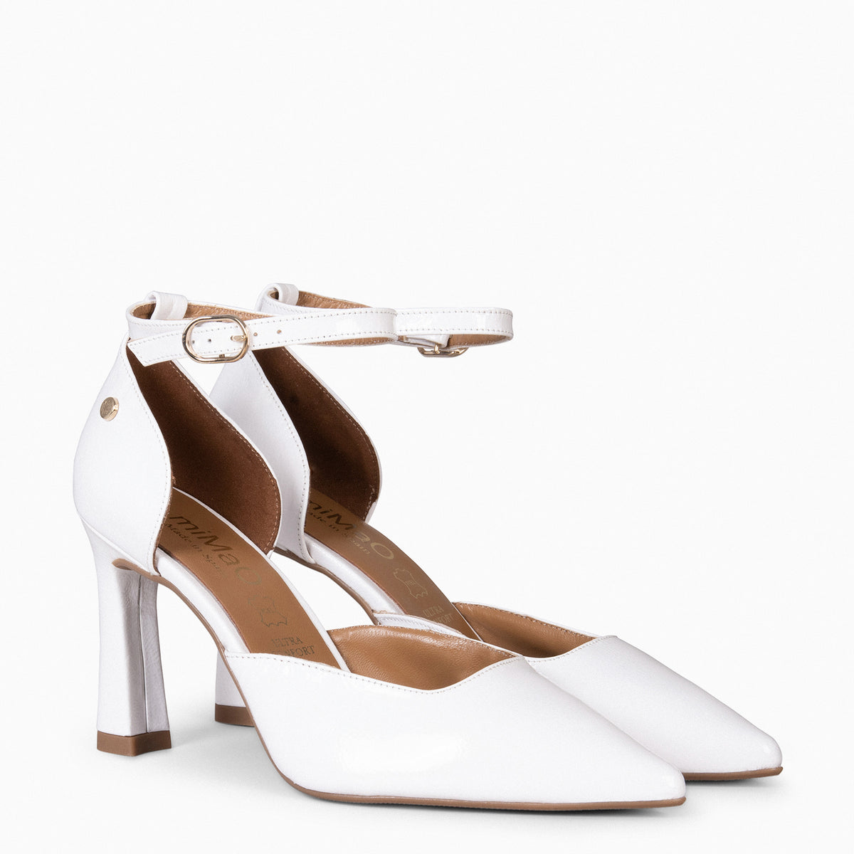 AINHOA - Zapato de tacón punta fina BLANCO