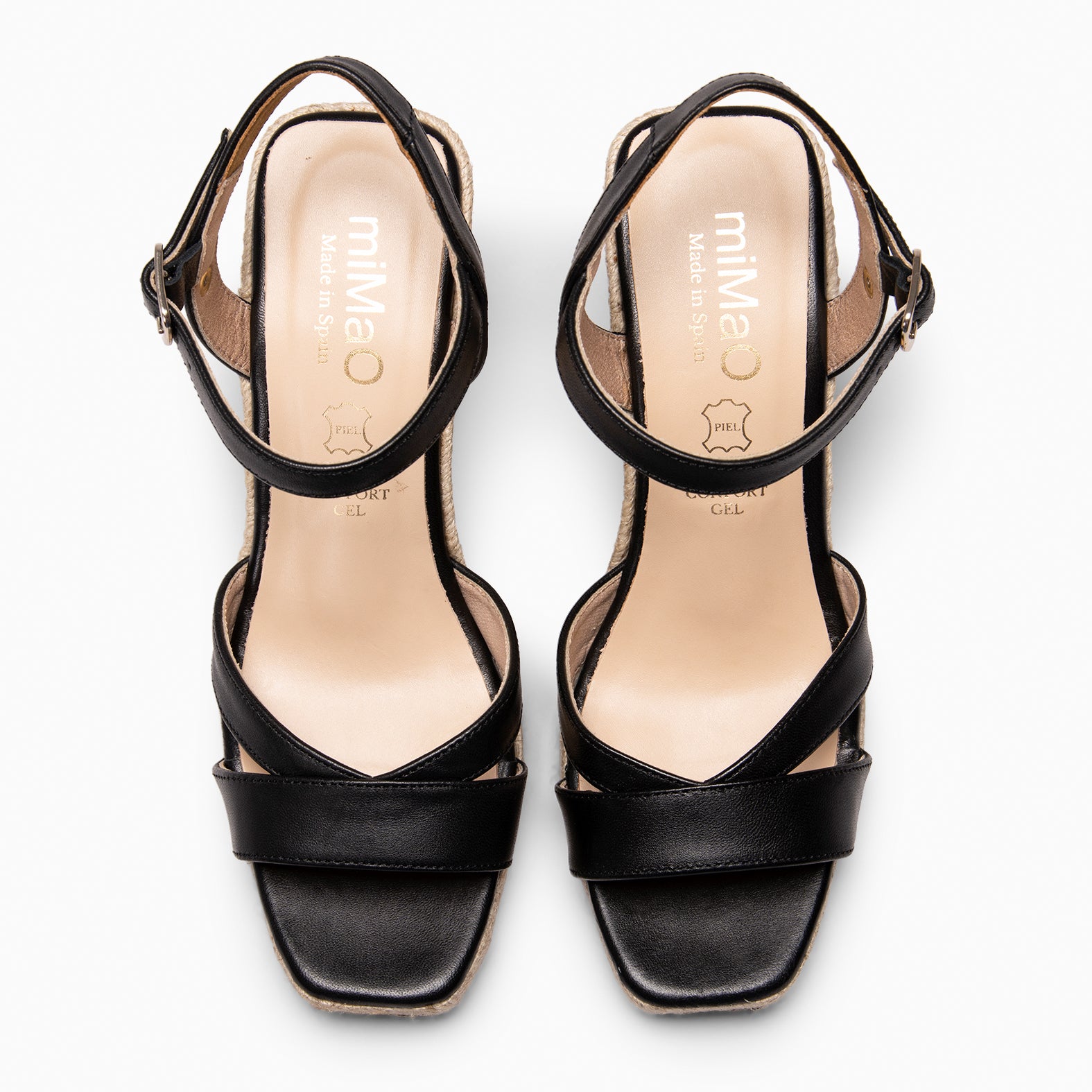 MANILVA - Cuñas altas de esparto NEGRO
