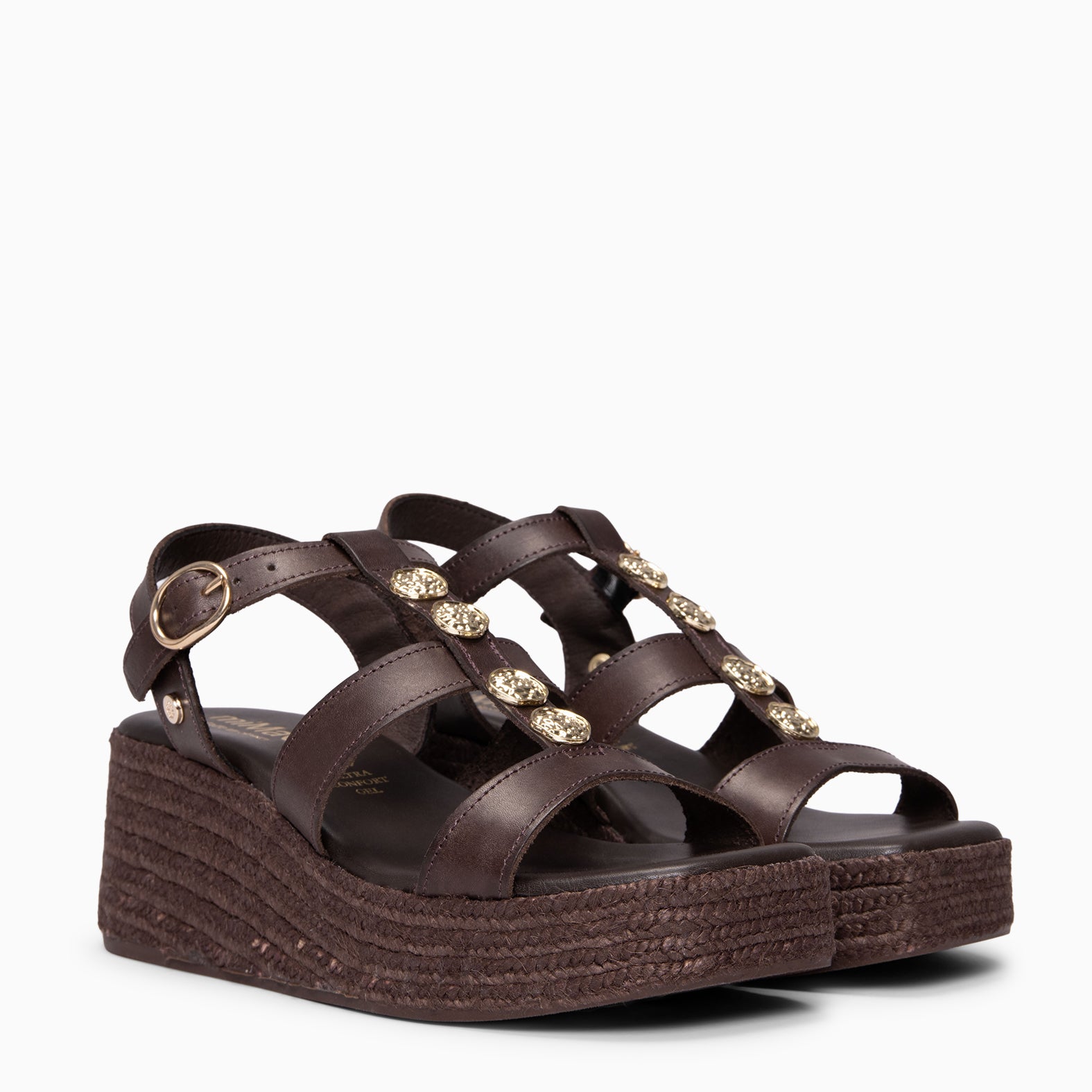 DANAE - Sandalias de plataforma de yute MARRON