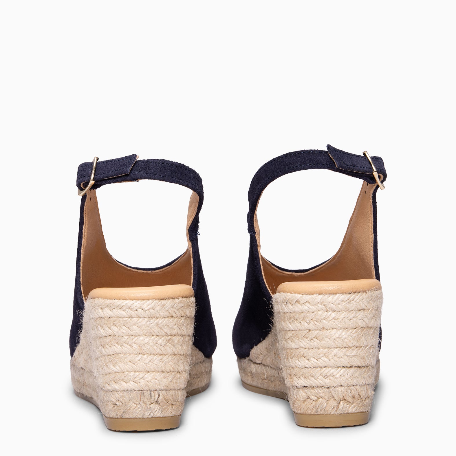 ELIAZAR - Espadrilles slingbacks à talon compensé et peep toes MARINE