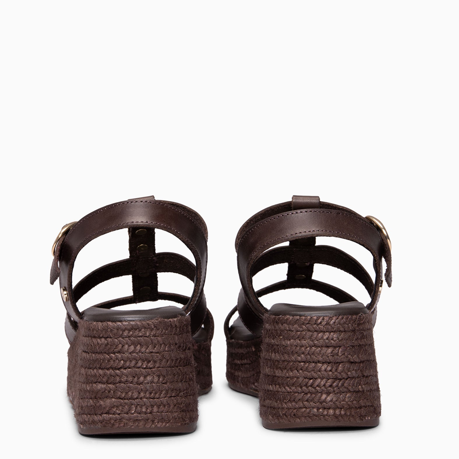 DANAE - Sandalias de plataforma de yute MARRON
