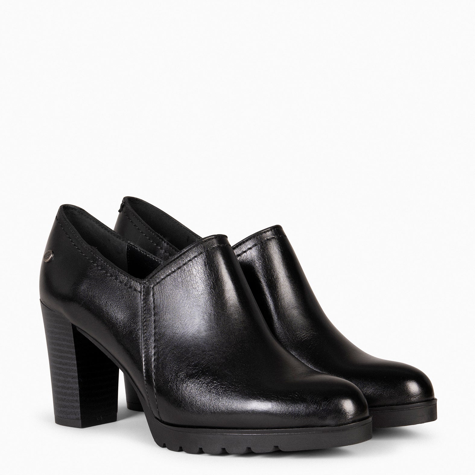 DAYANA - Botines de tacón alto de piel NEGRO