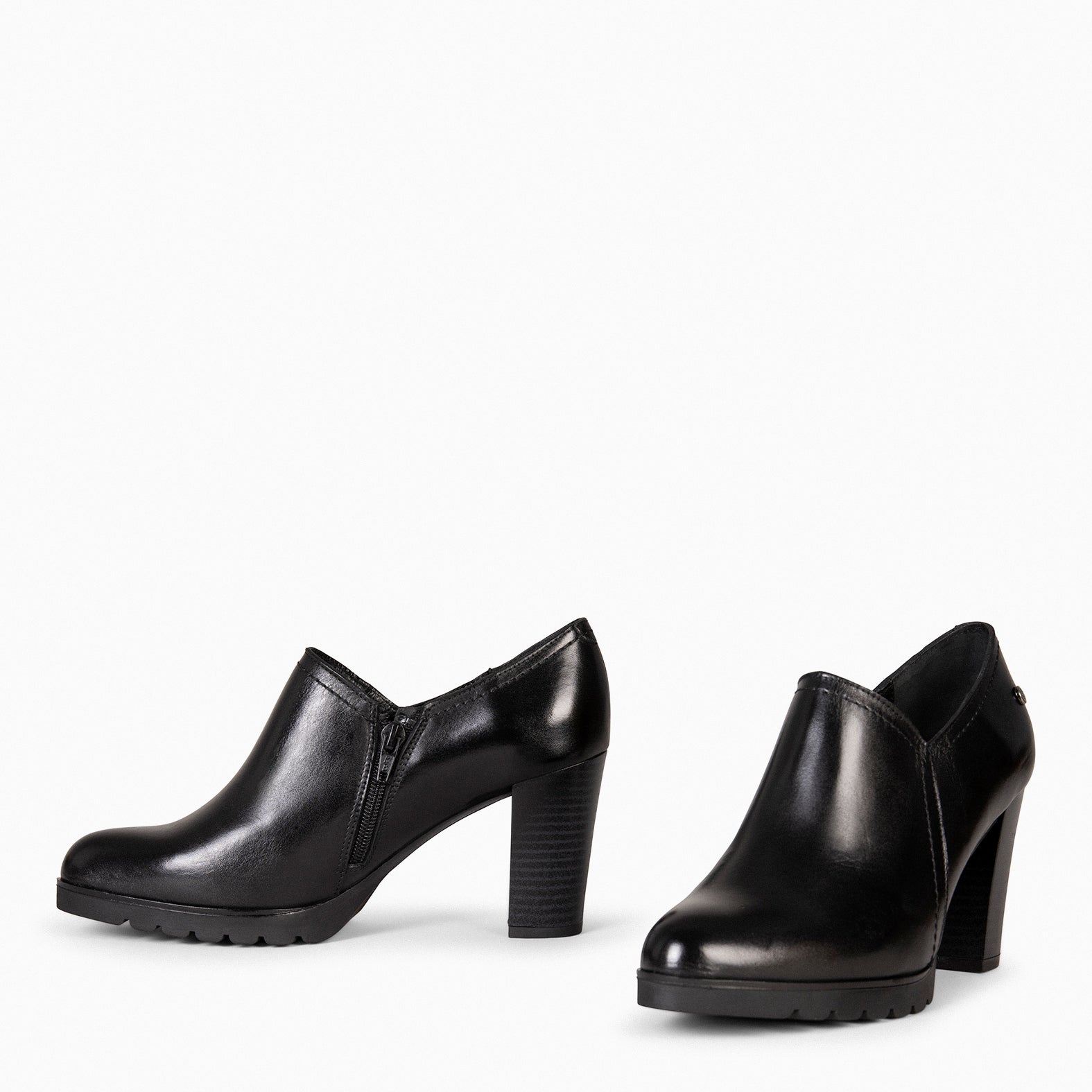 DAYANA - Botines de tacón alto de piel NEGRO