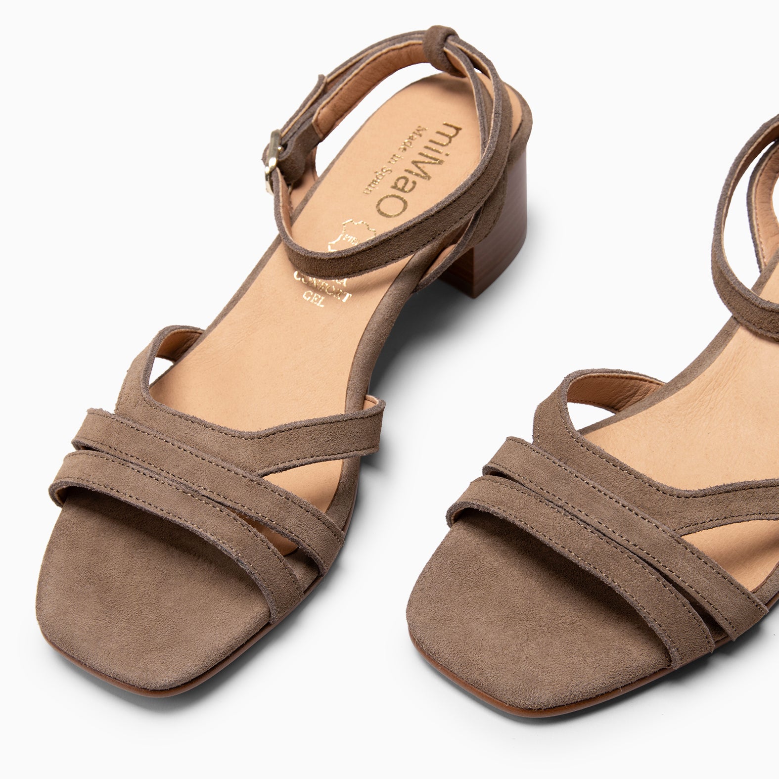 INDA - Sandales à talon ultra confort TAUPE