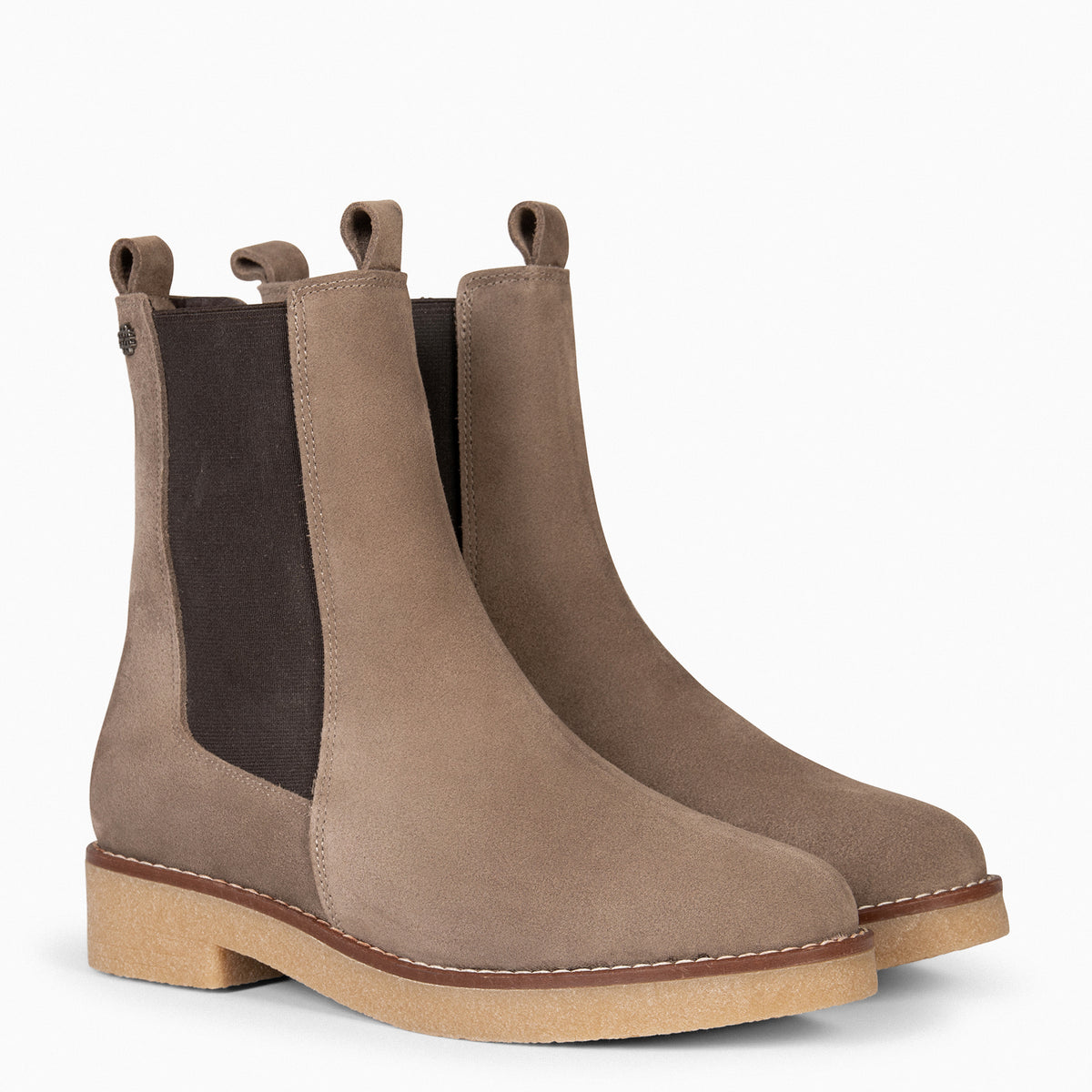 PORTLAND – Botines Chelsea de piel TAUPE - miMaO ®