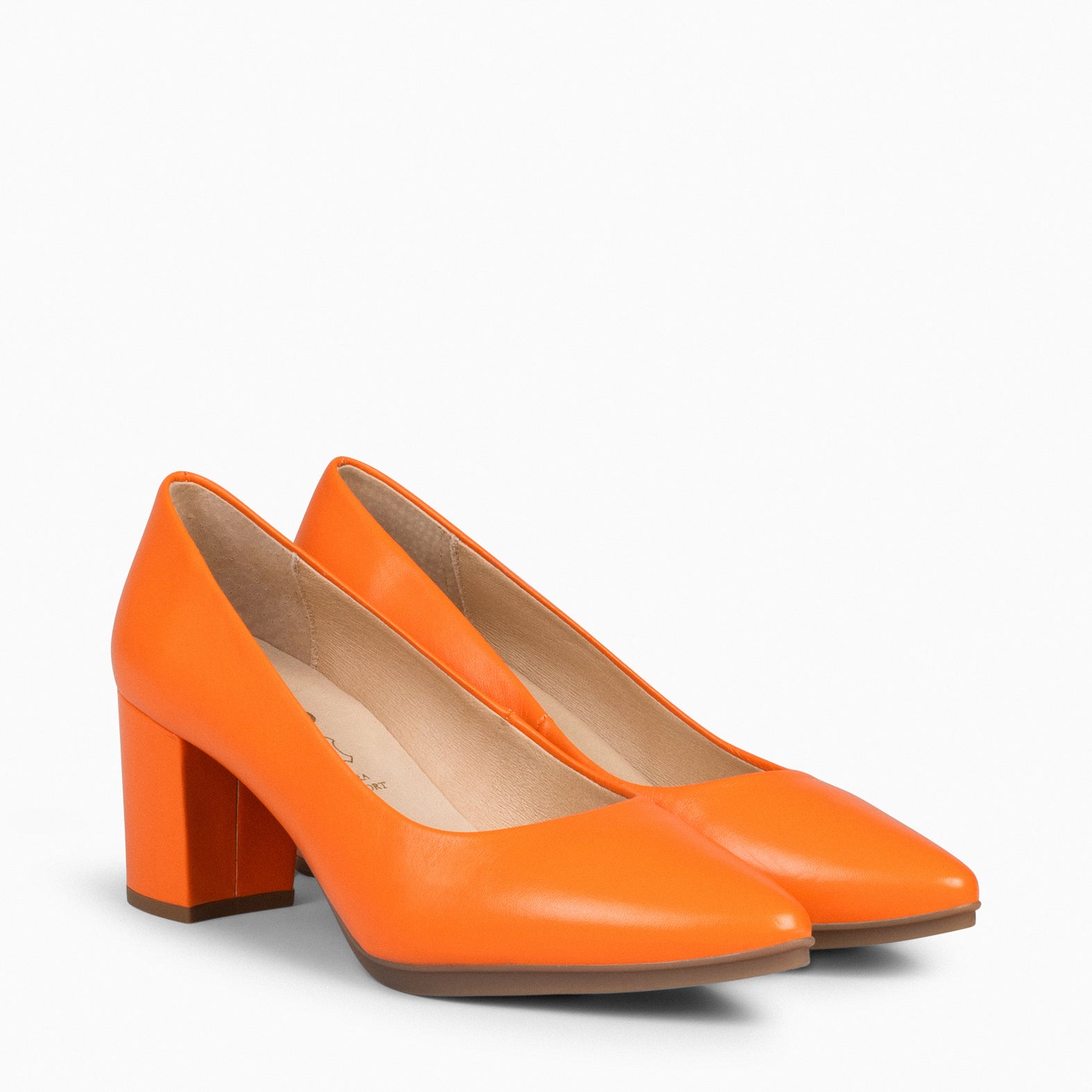 URBAN S SALON – ORANGE nappa leather mid heel