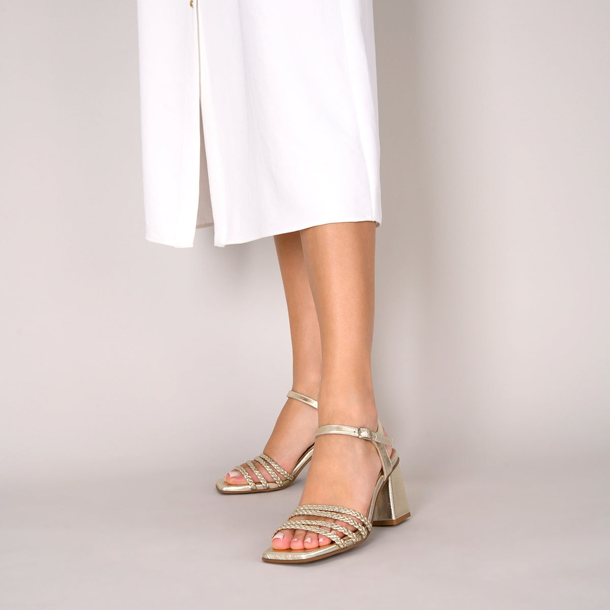 TINA - Sandalias elegantes para fiesta PLATINO