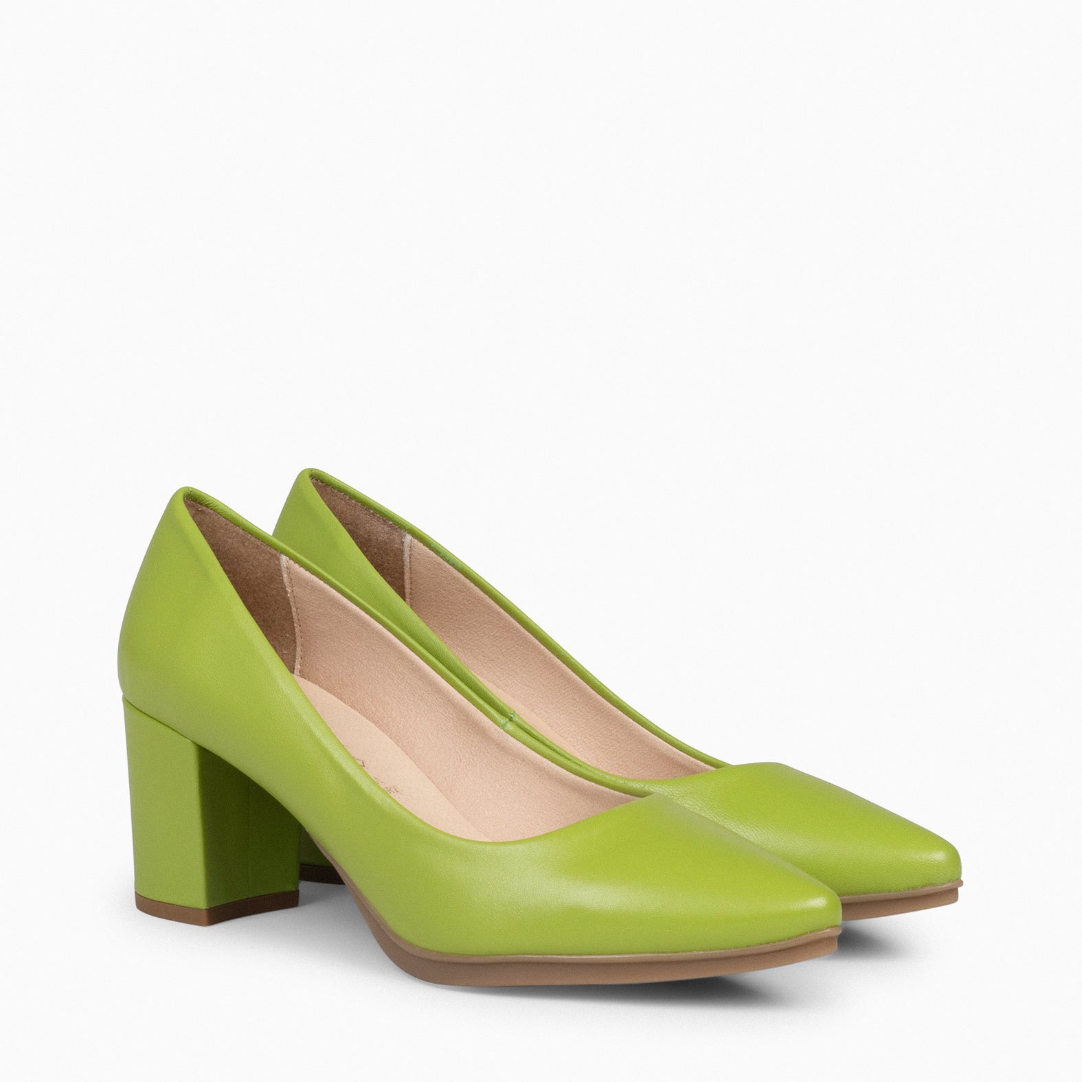 URBAN S SALON - Chaussures à talon moyen en cuir VERT PISTACHE