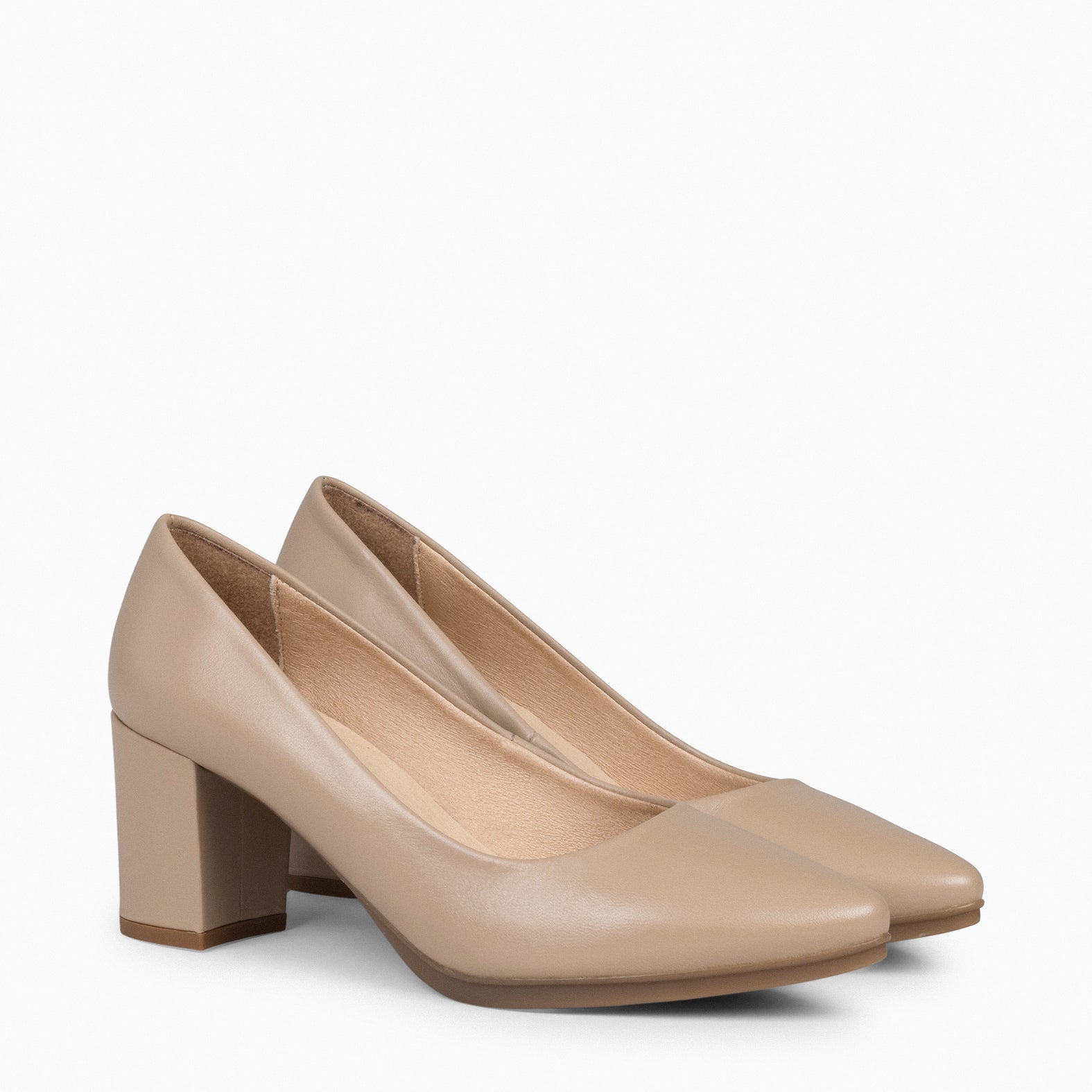URBAN S SALON - Chaussures à talon moyen en cuir SABLE