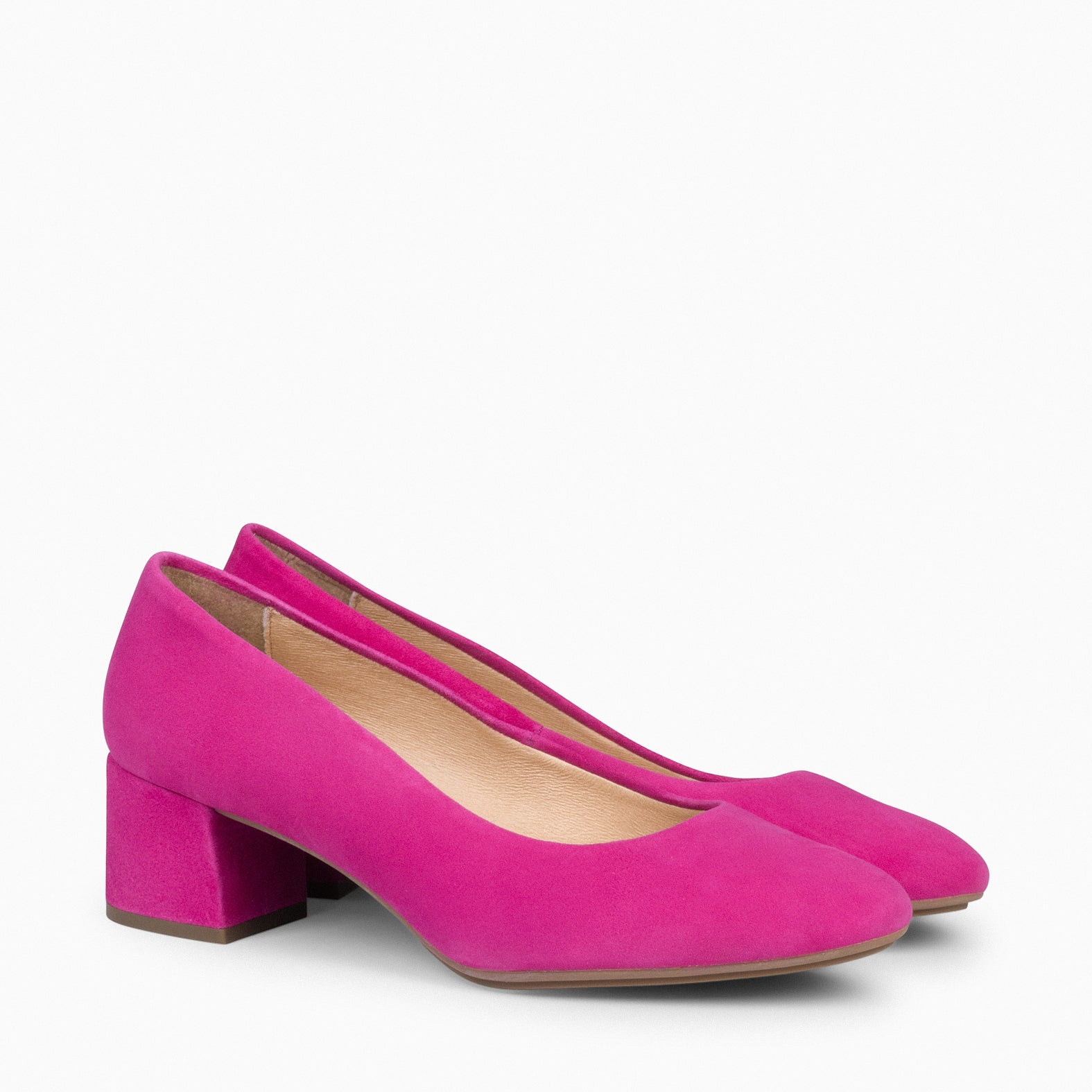 URBAN REDONDO - Zapatos de tacón bajo de ante FUCSIA - miMaO ®