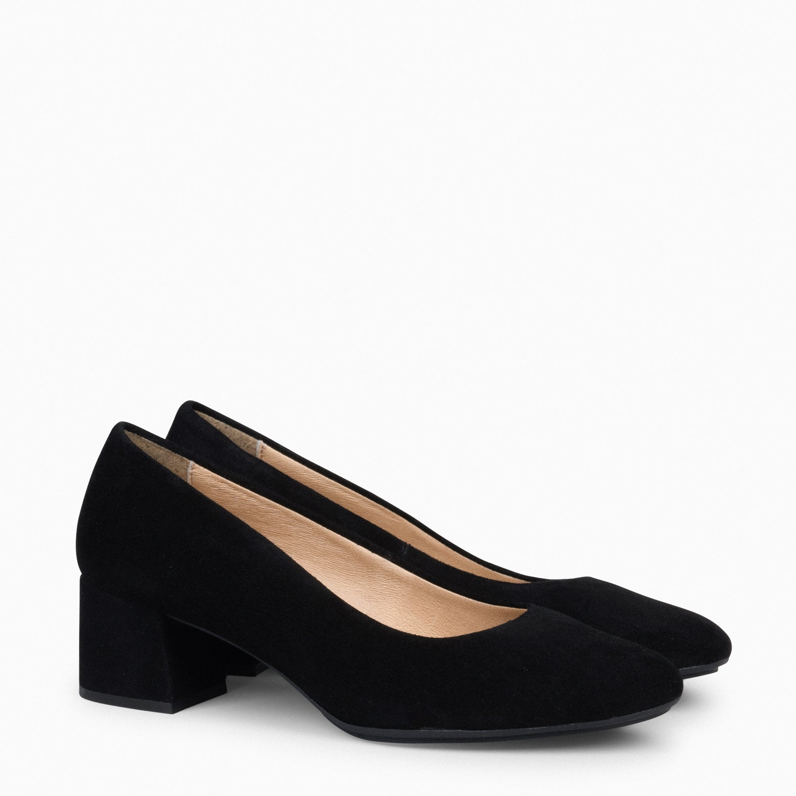 URBAN REDONDO - Zapatos de tacón bajo de ante NEGRO - miMaO ®