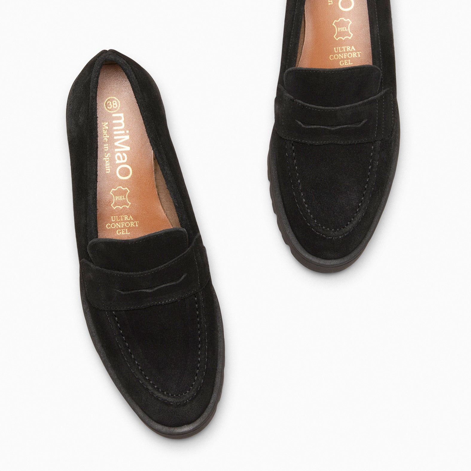 DAFNE - Mocasín con cuña NEGRO - miMaO ®
