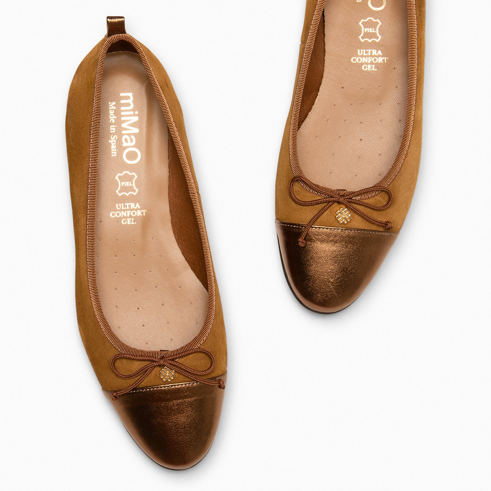 NICOLLE – Bailarina plana con puntera CAMEL - miMaO ®