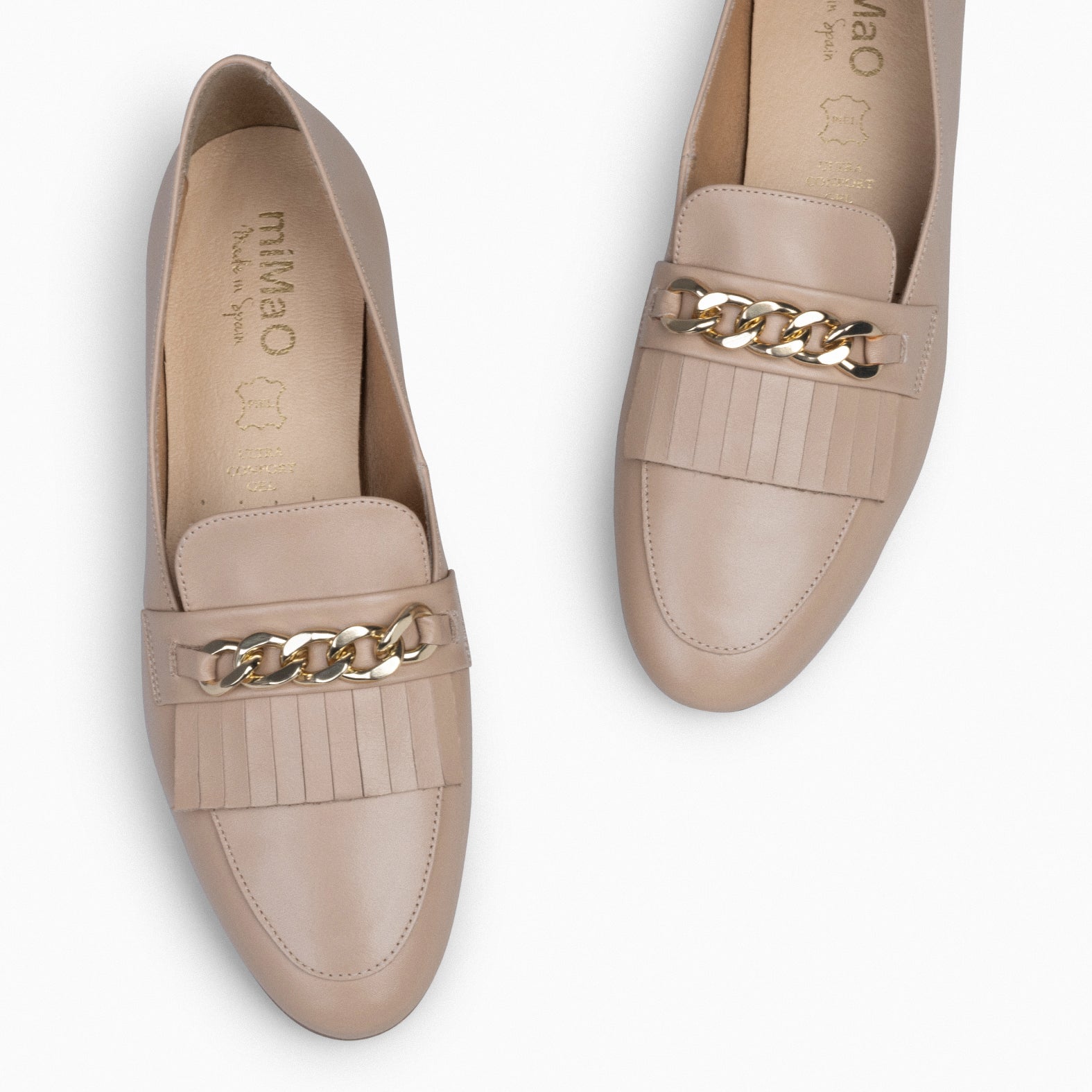 CHAIN - Mocasines elegantes de mujer NUDE