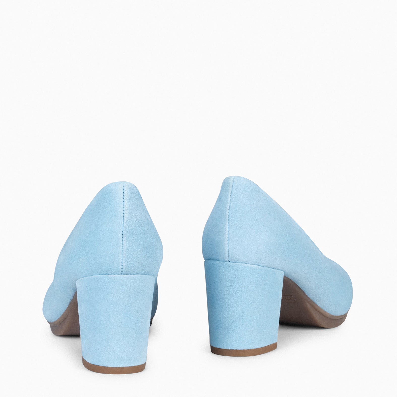 URBAN S – LIGHT BLUE Suede Mid-Heeled Shoes 