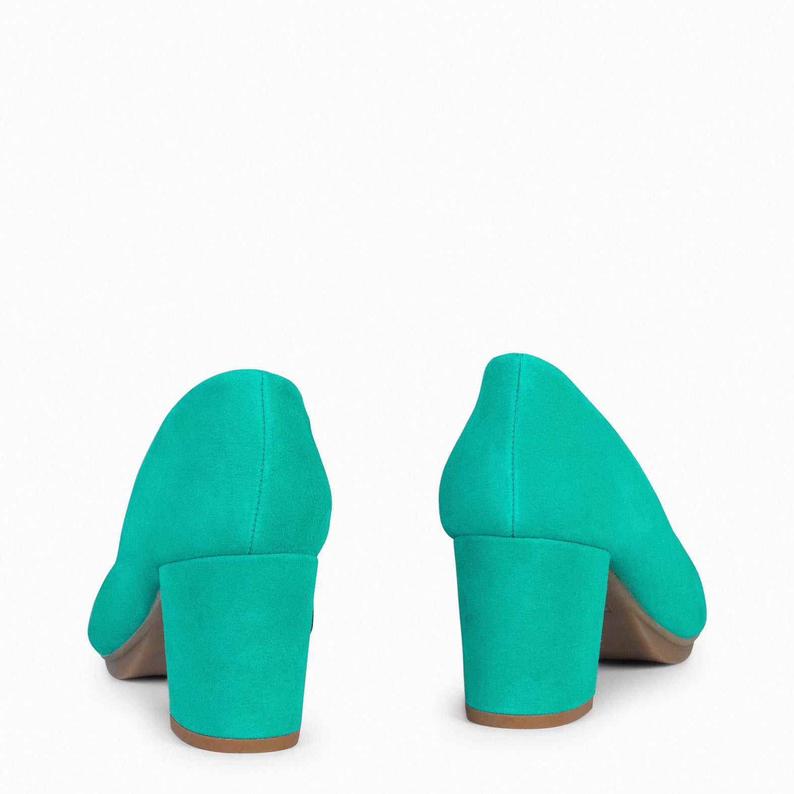 URBAN S – TURQUOISE Suede Mid-Heeled Shoes 