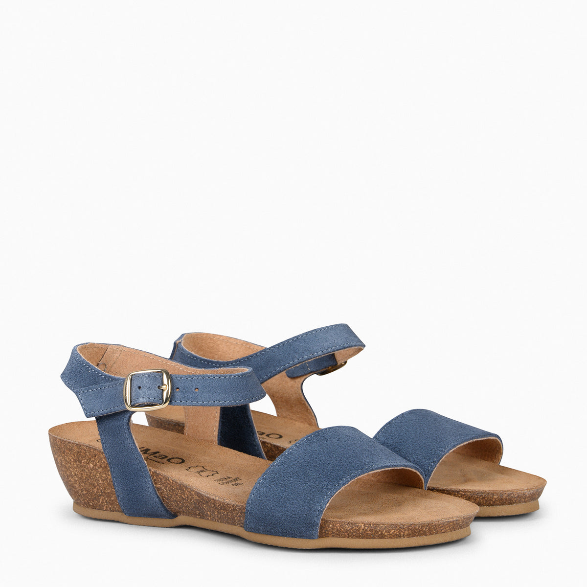 OAK – Sandalias Bio de serraje con cuña JEANS