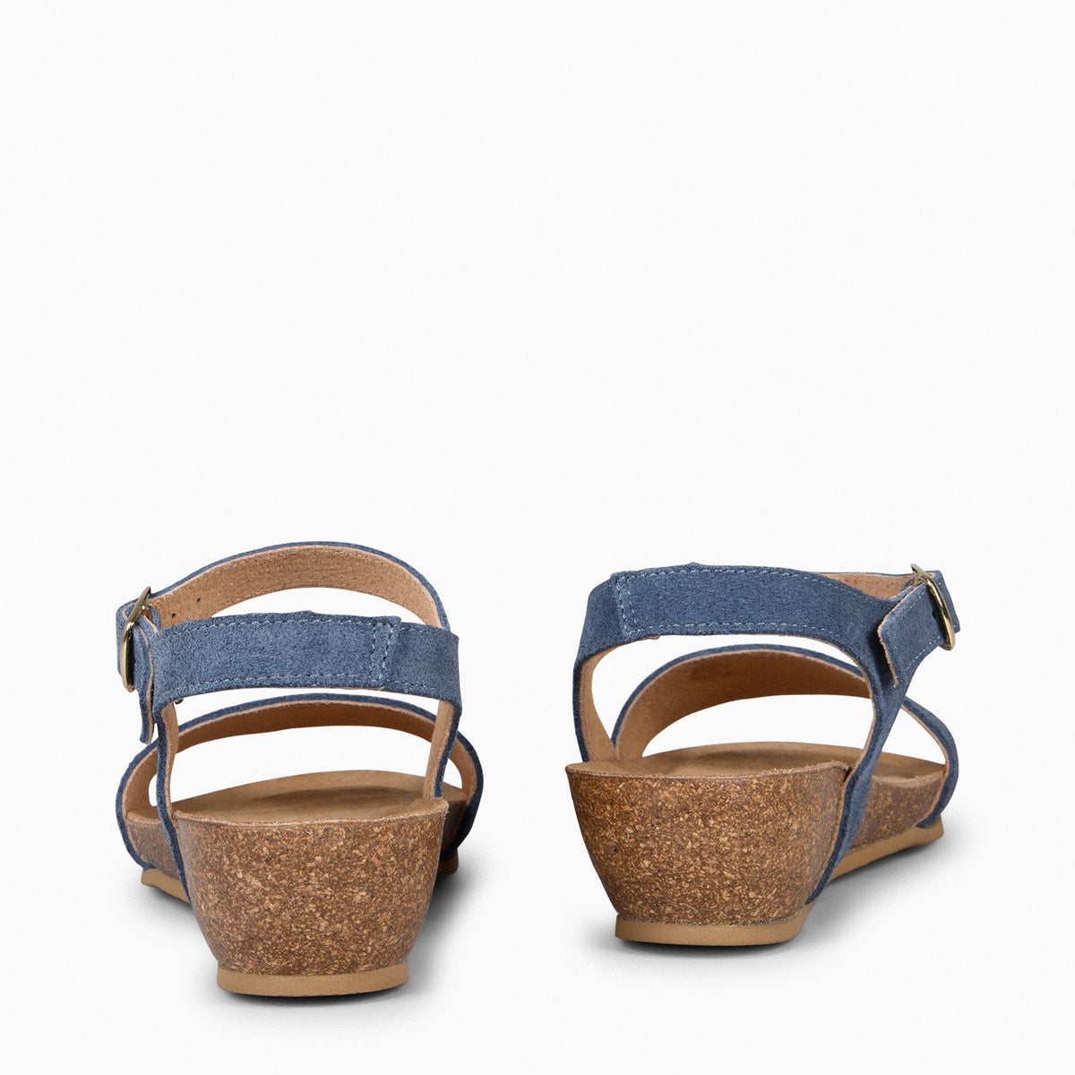 OAK – Sandalias Bio de serraje con cuña JEANS