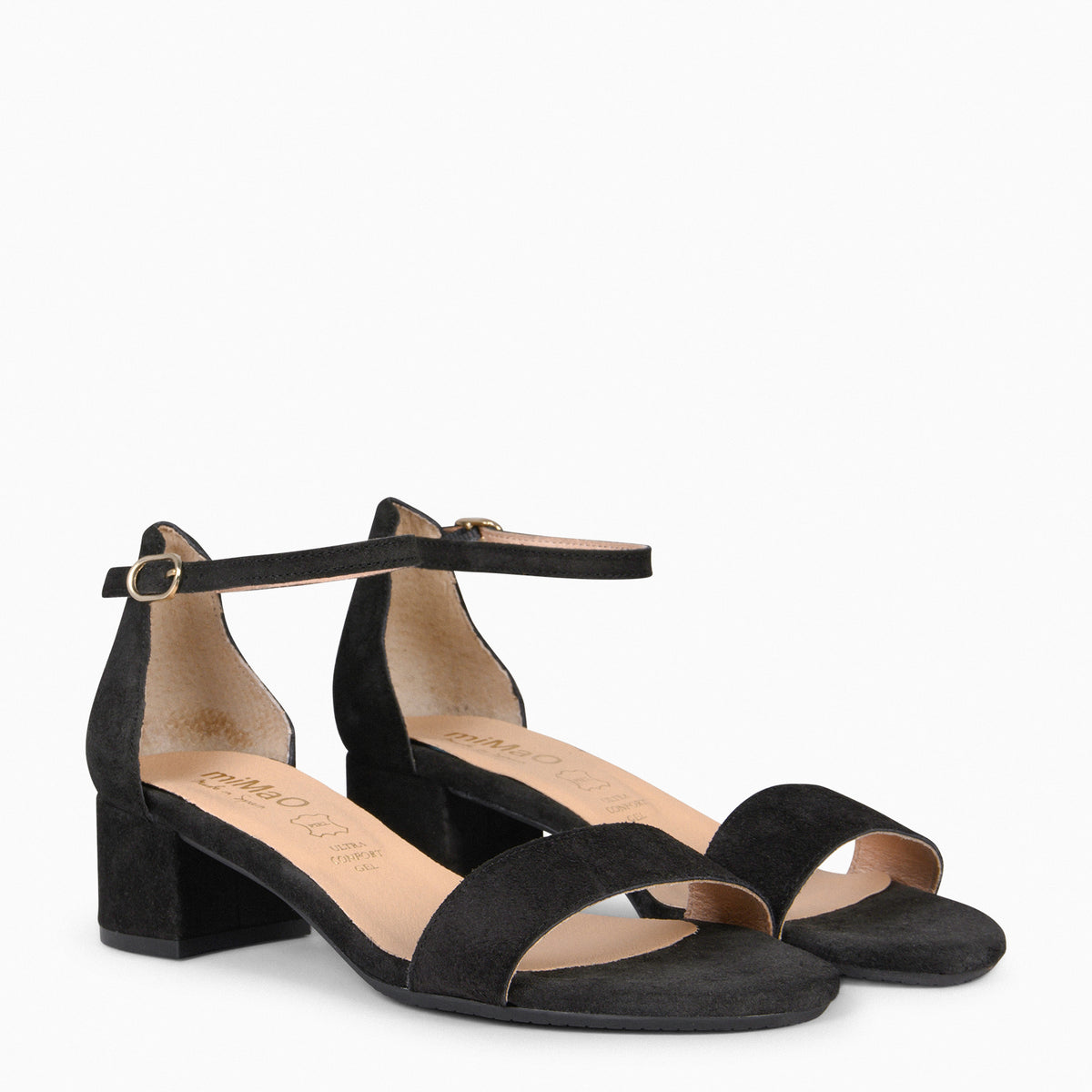 BEATRIZ – Sandalias de tacón ancho NEGRO