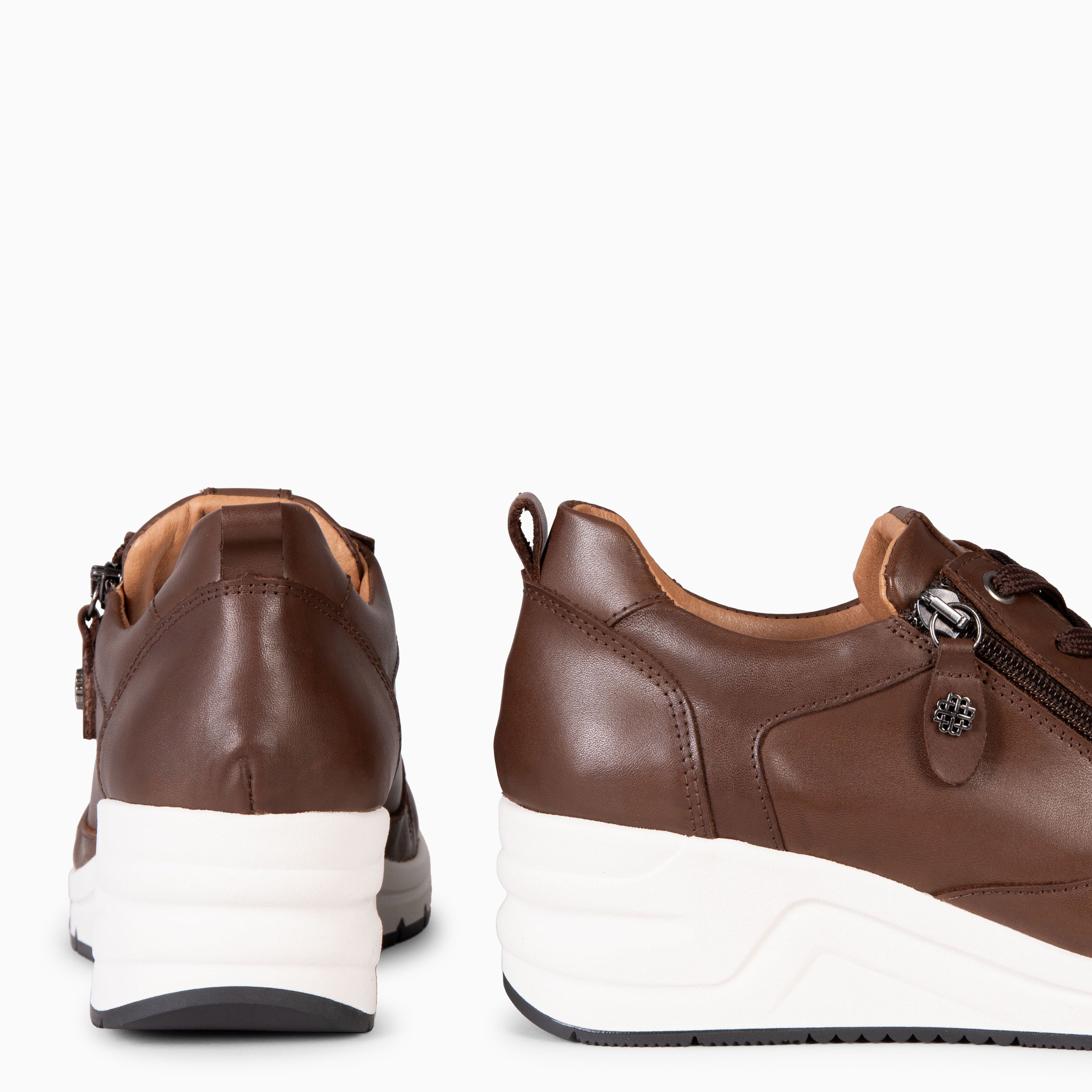 NIMES – Zapatillas deportivas con adorno cremallera MARRON - miMaO ®