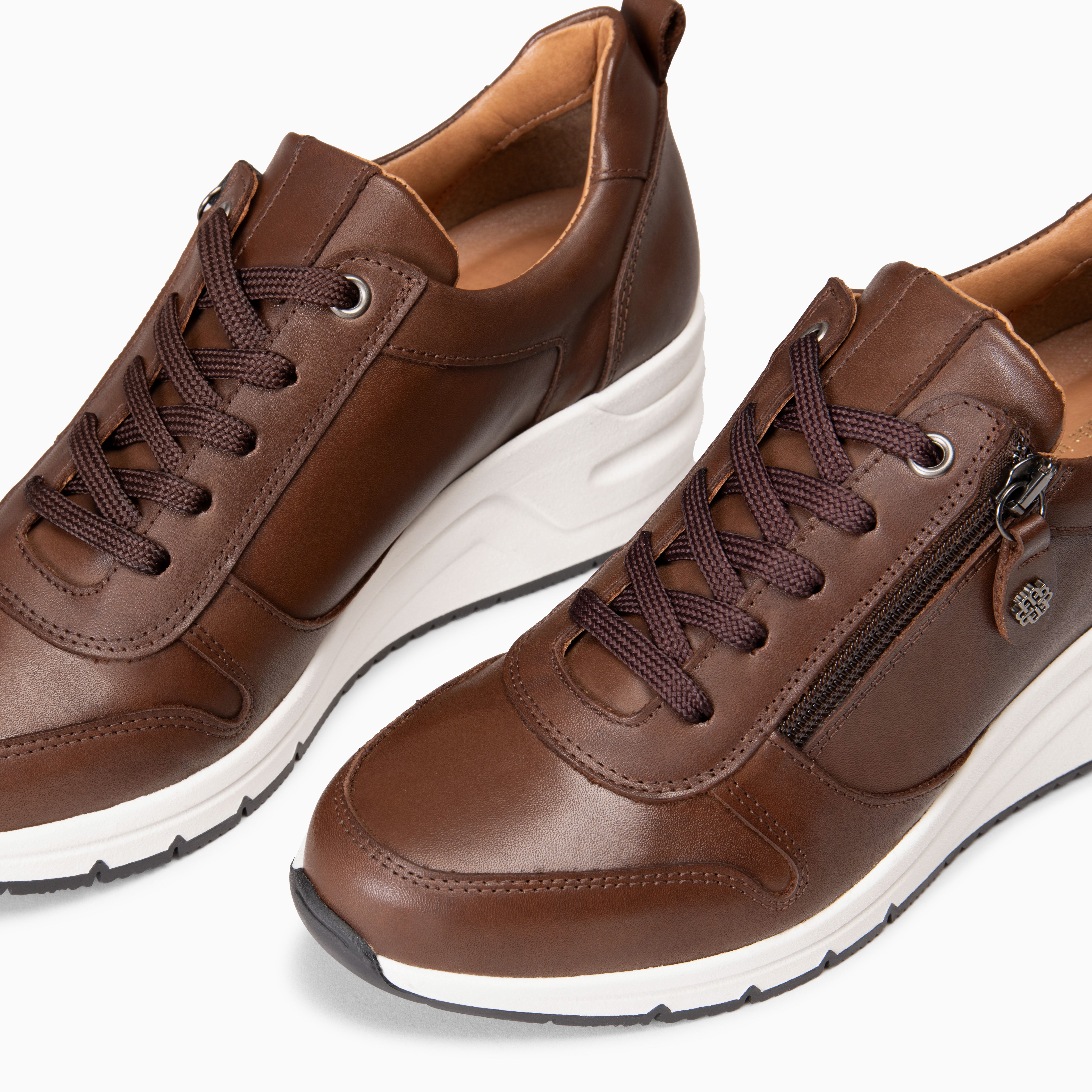 NIMES – Zapatillas deportivas con adorno cremallera MARRON - miMaO ®