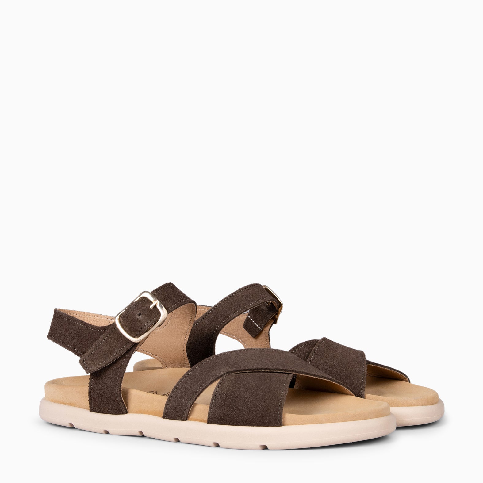 BRISA - BROWN Baresoft sandals