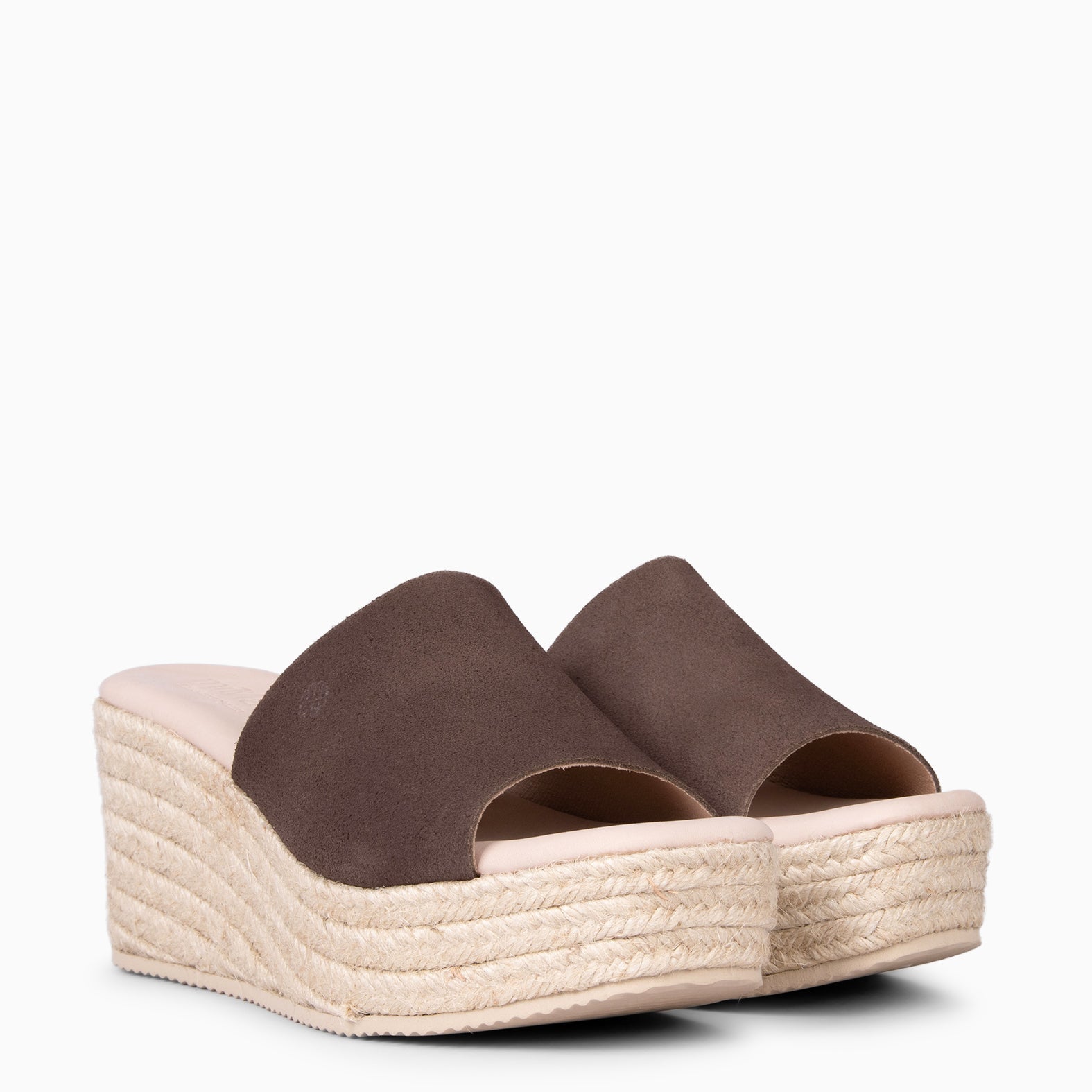 MAIRA - BROWN Wedge platform espadrilles