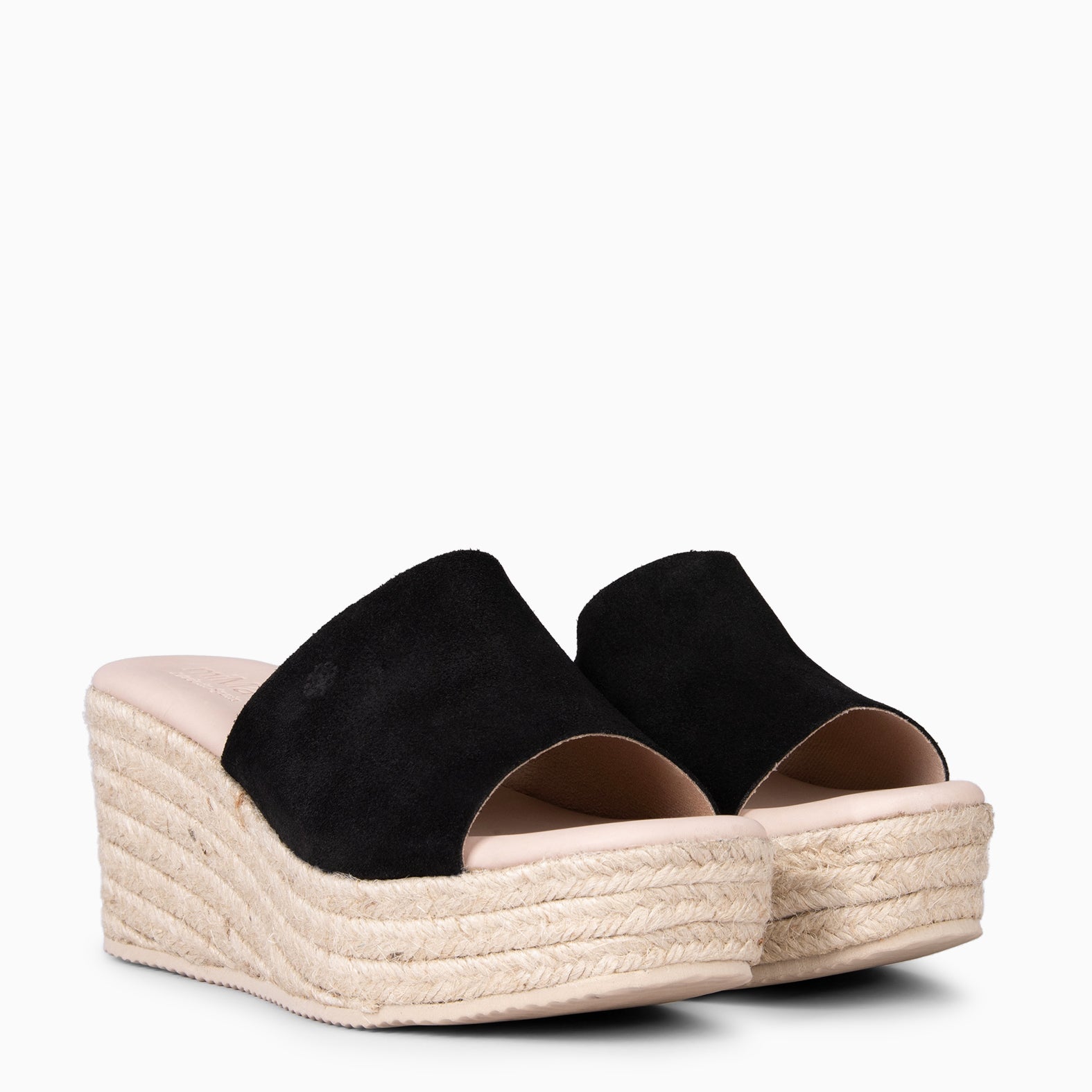 MAIRA - BLACK Wedge platform espadrilles
