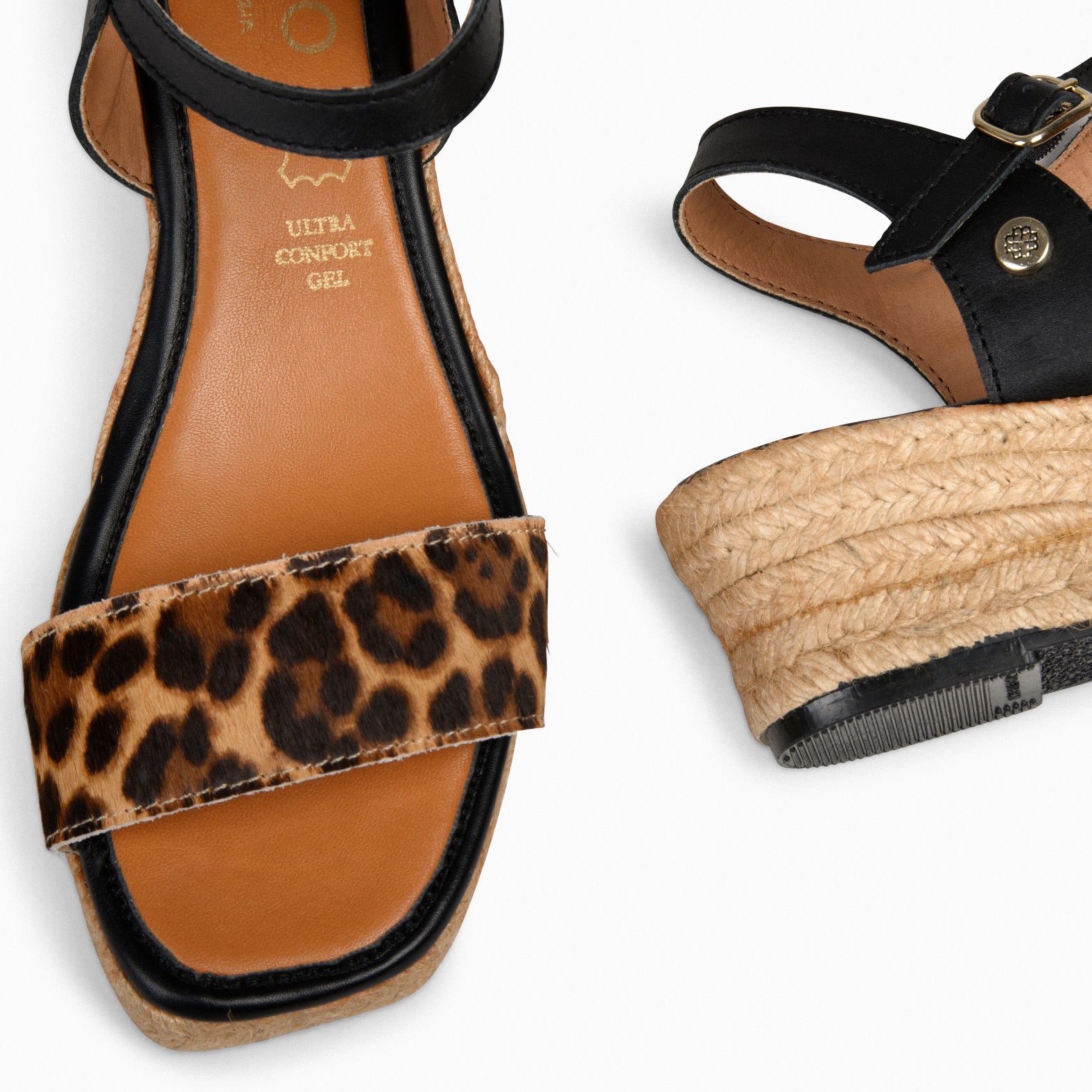MARISA - Cuñas de esparto bajas LEOPARDO - miMaO ®