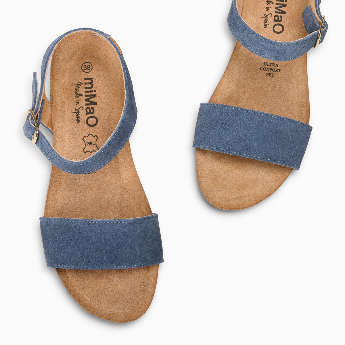 OAK – Sandalias Bio de serraje con cuña JEANS