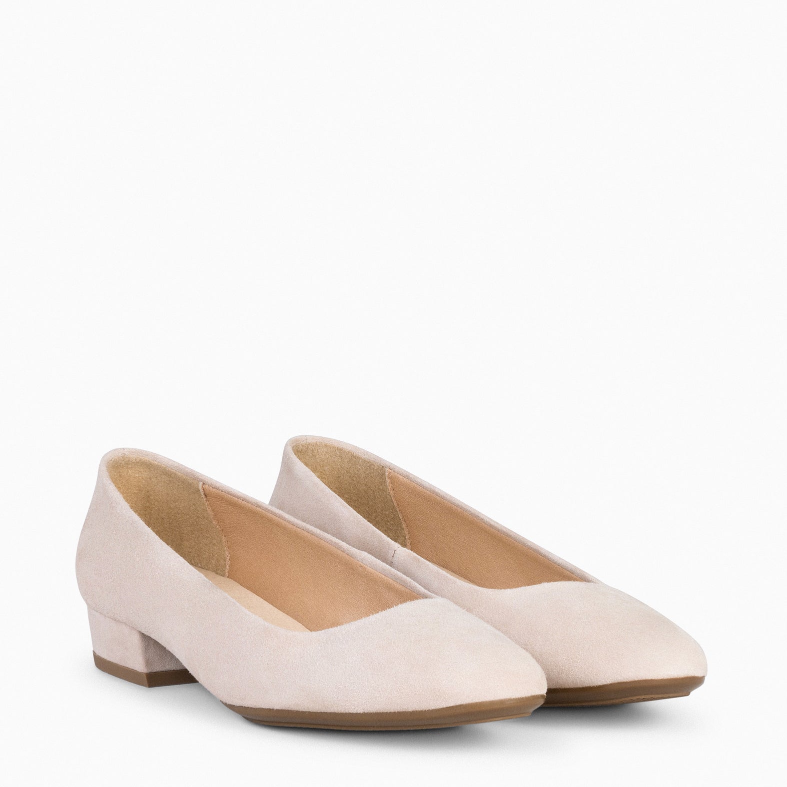 URBAN XS - Zapatos de tacón bajo de ante NUDE - miMaO ®