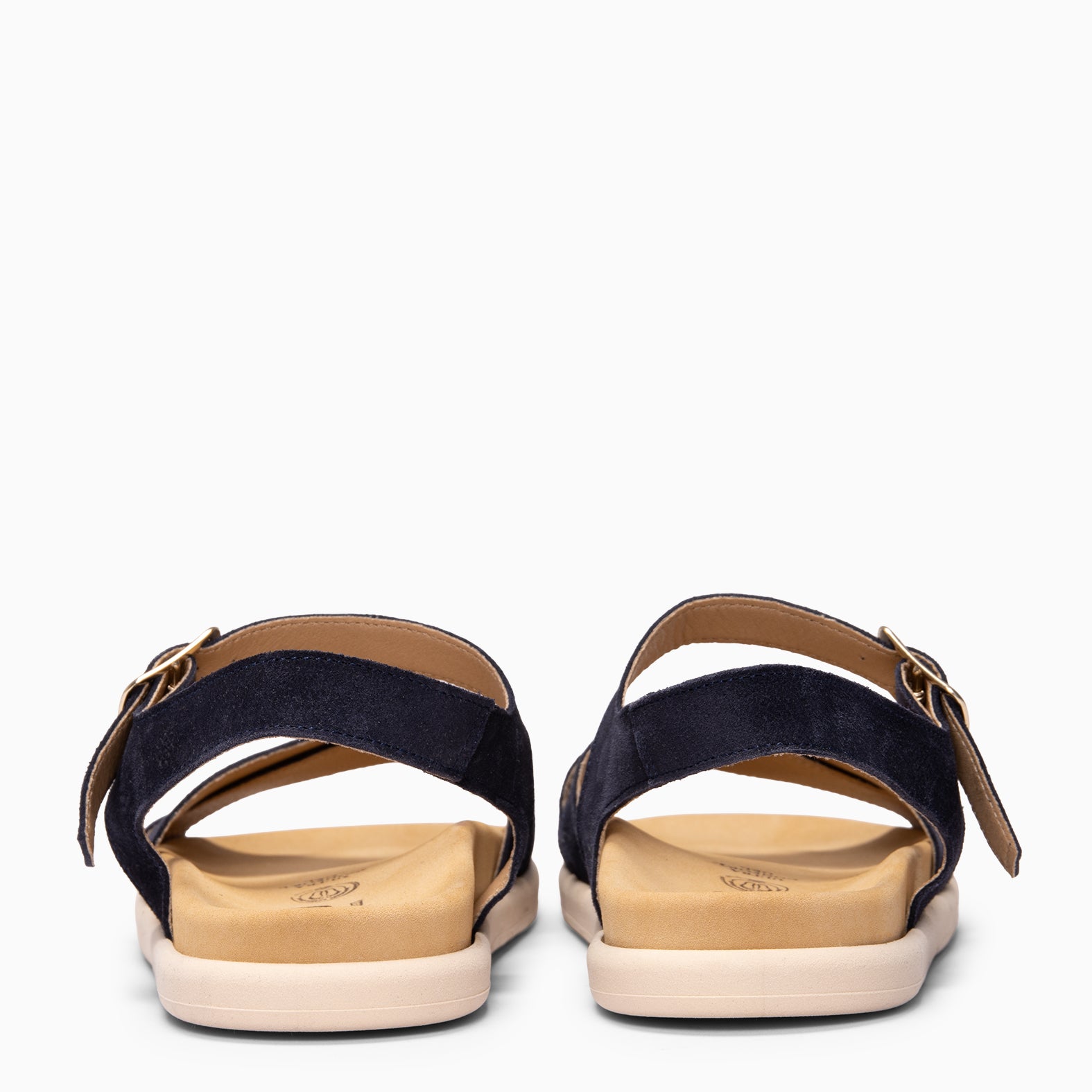 BRISA - Sandales claquettes pieds larges en daim BLEU