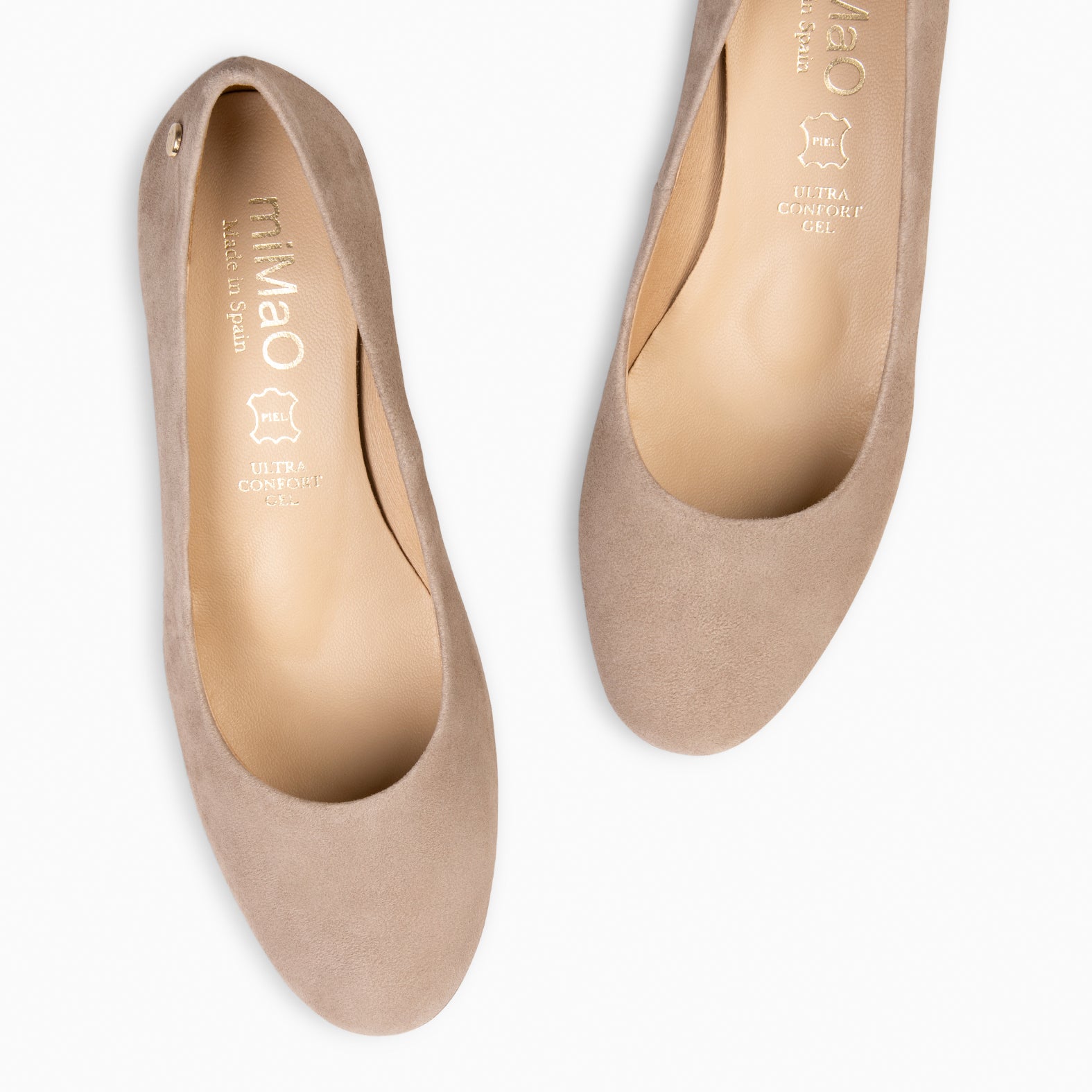 GRAN URBAN REDONDO – Zapatos de tacón medio de ante TAUPE - miMaO ®