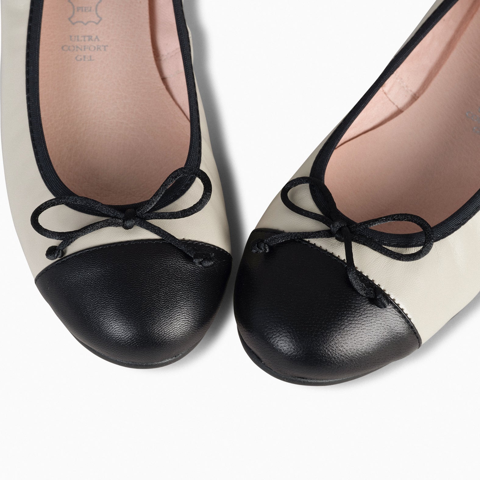 NICOLLE – Bailarina plana con puntera HUESO - miMaO ®