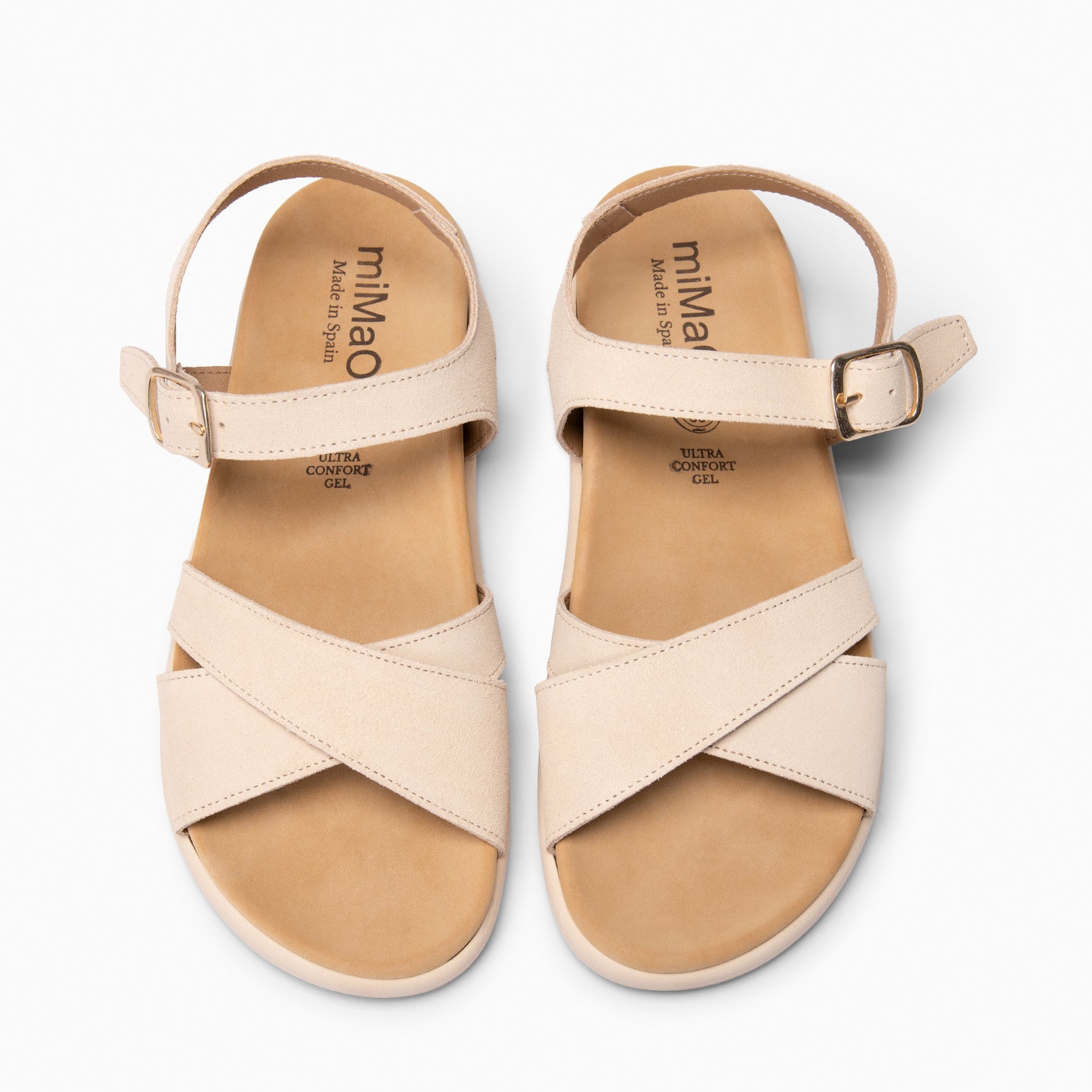 BRISA - Sandalias Baresoft de ante BEIGE