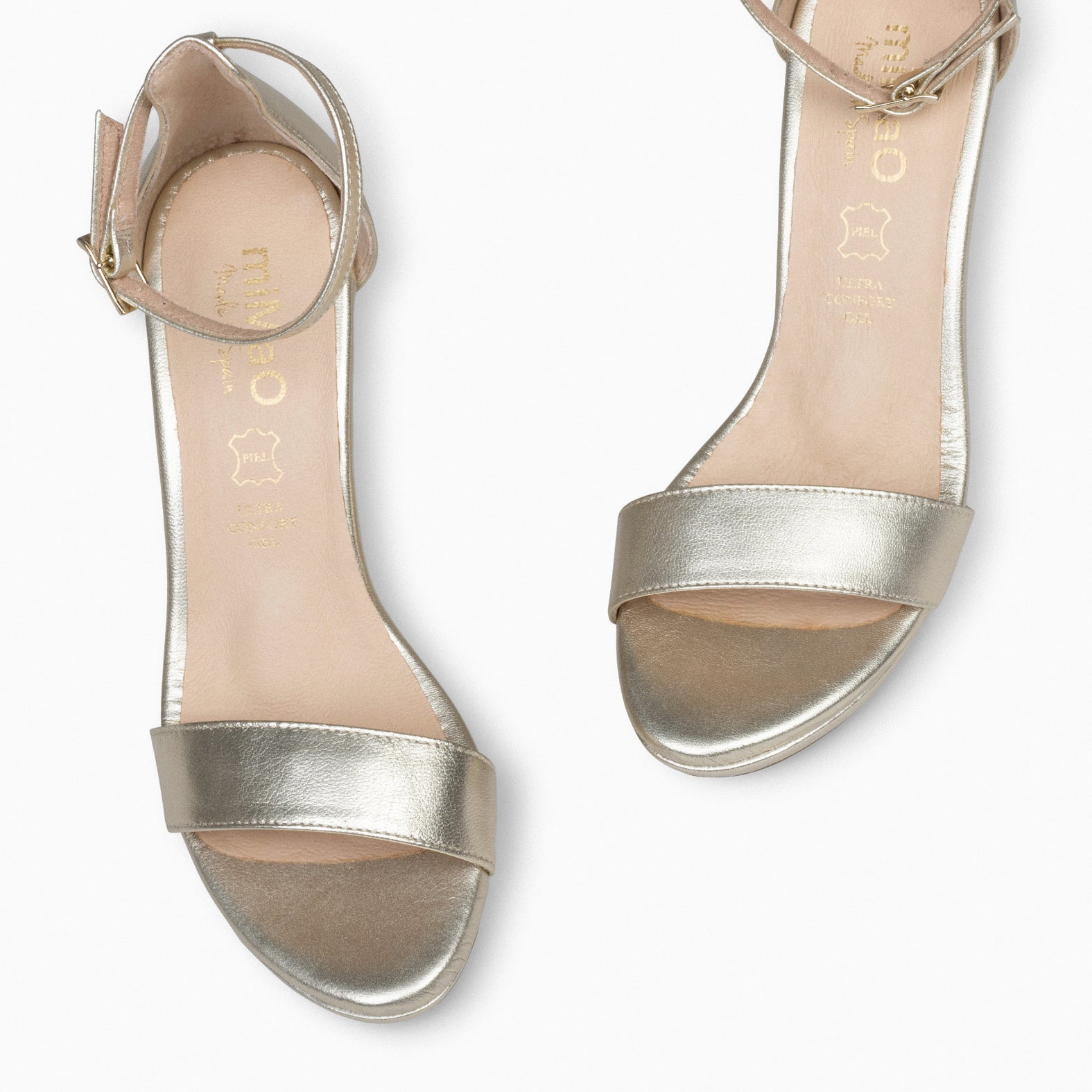 FIESTA - Sandalias de tacón alto y plataforma PLATINO - miMaO ®