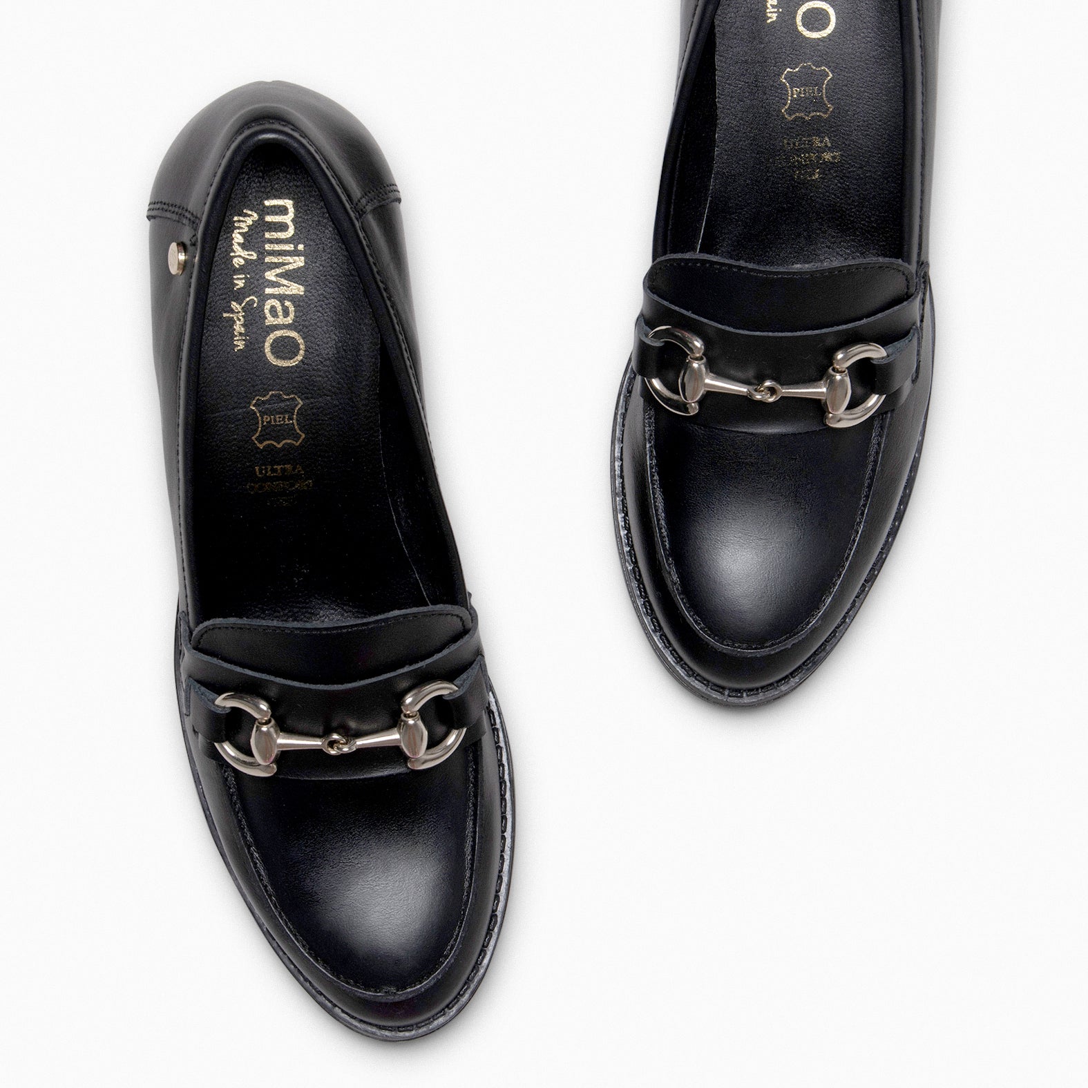 FABIOLA - Mocasines con tacón de napa NEGRO - miMaO ®