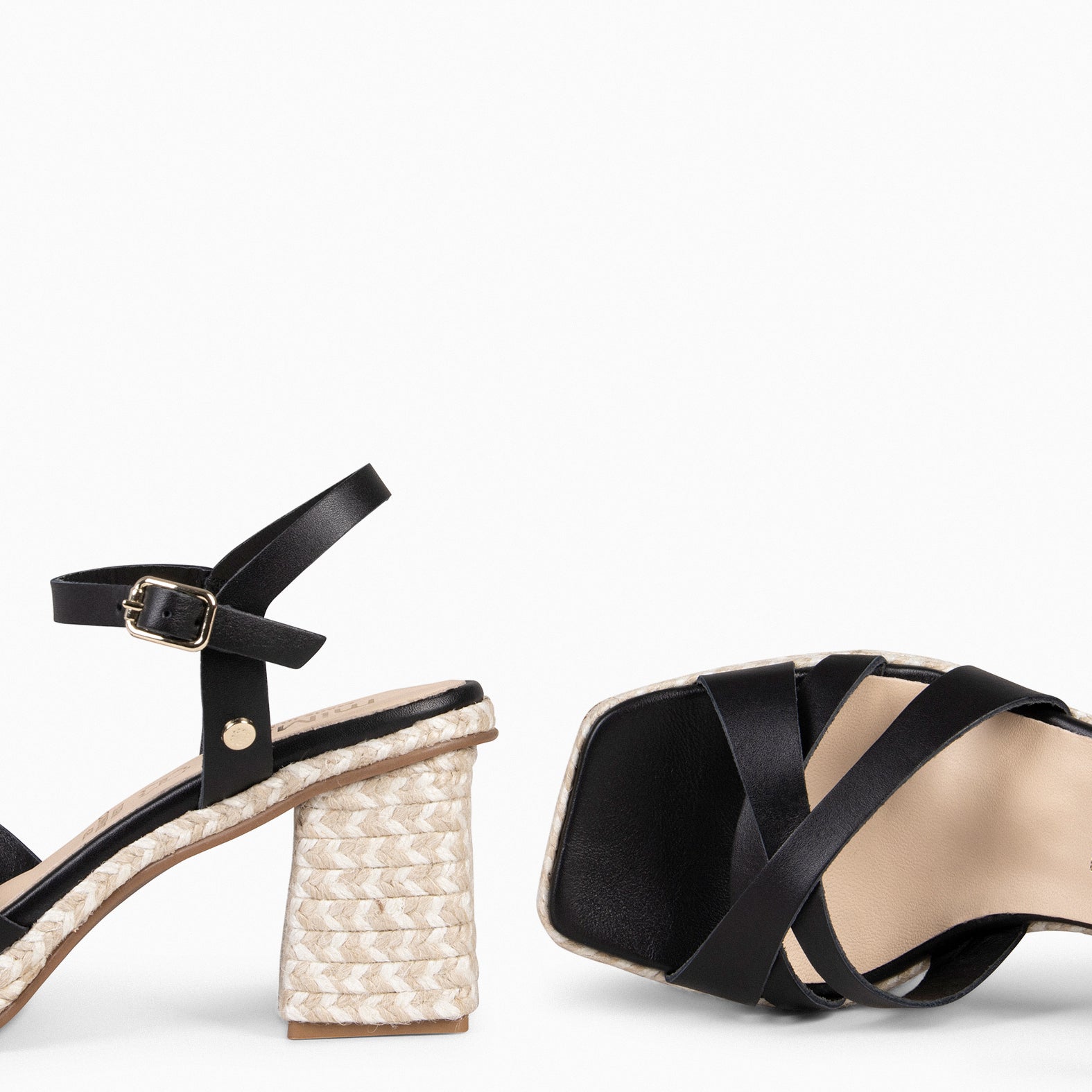 ANNA – Sandalias de tacón ancho NEGRO - miMaO ®