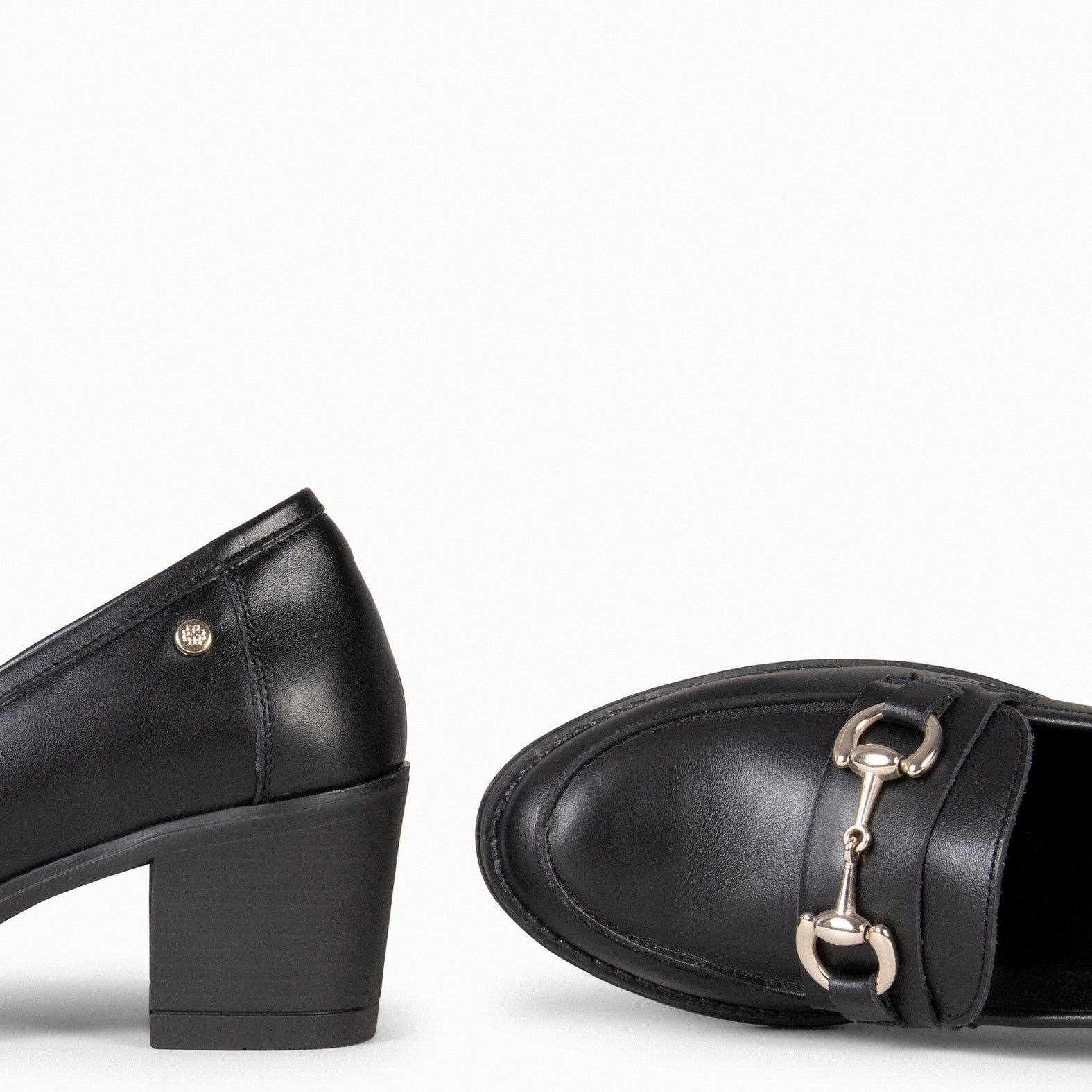 FABIOLA - Mocasines con tacón de napa NEGRO - miMaO ®