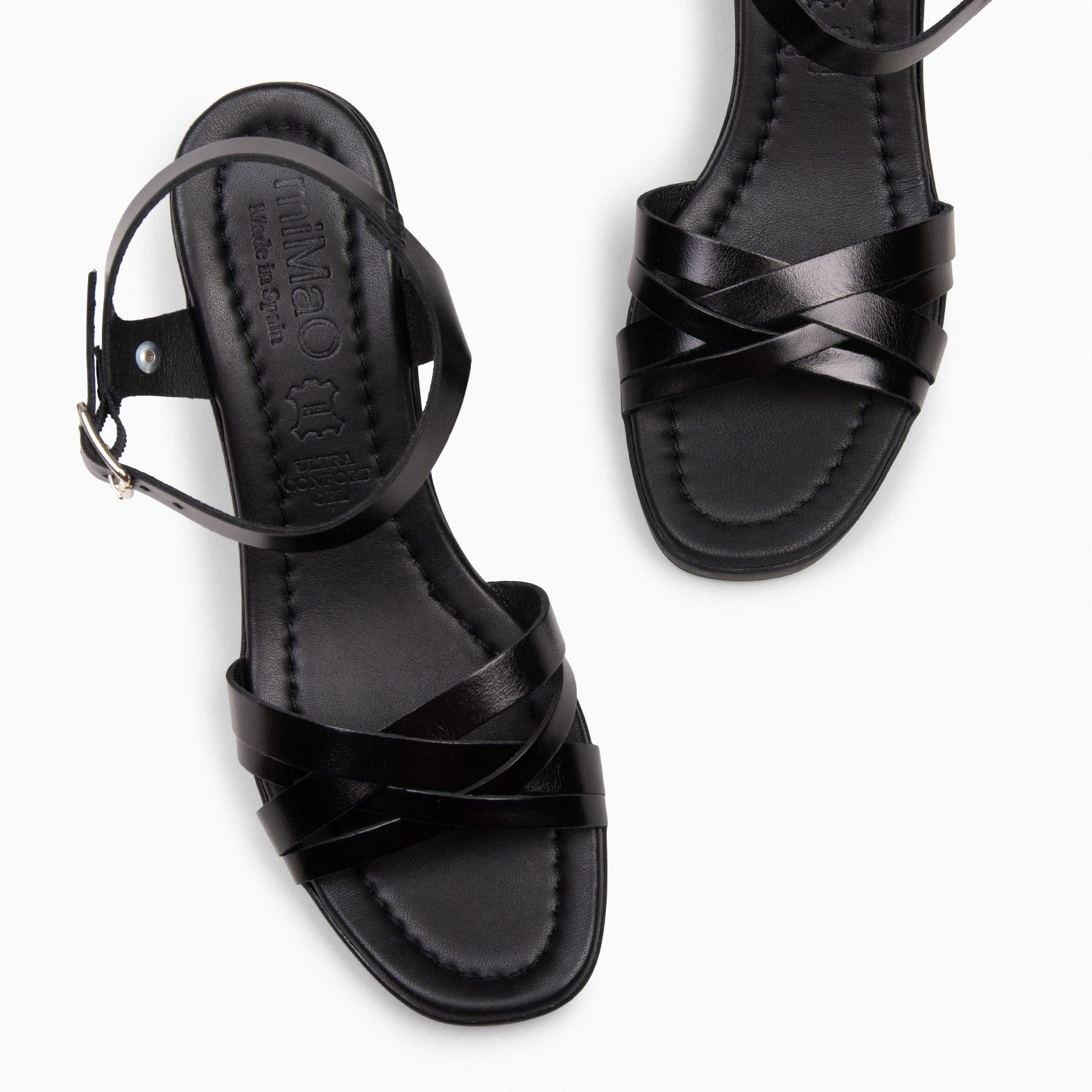 AROA - Sandalias tacón Alto NEGRO - miMaO ®