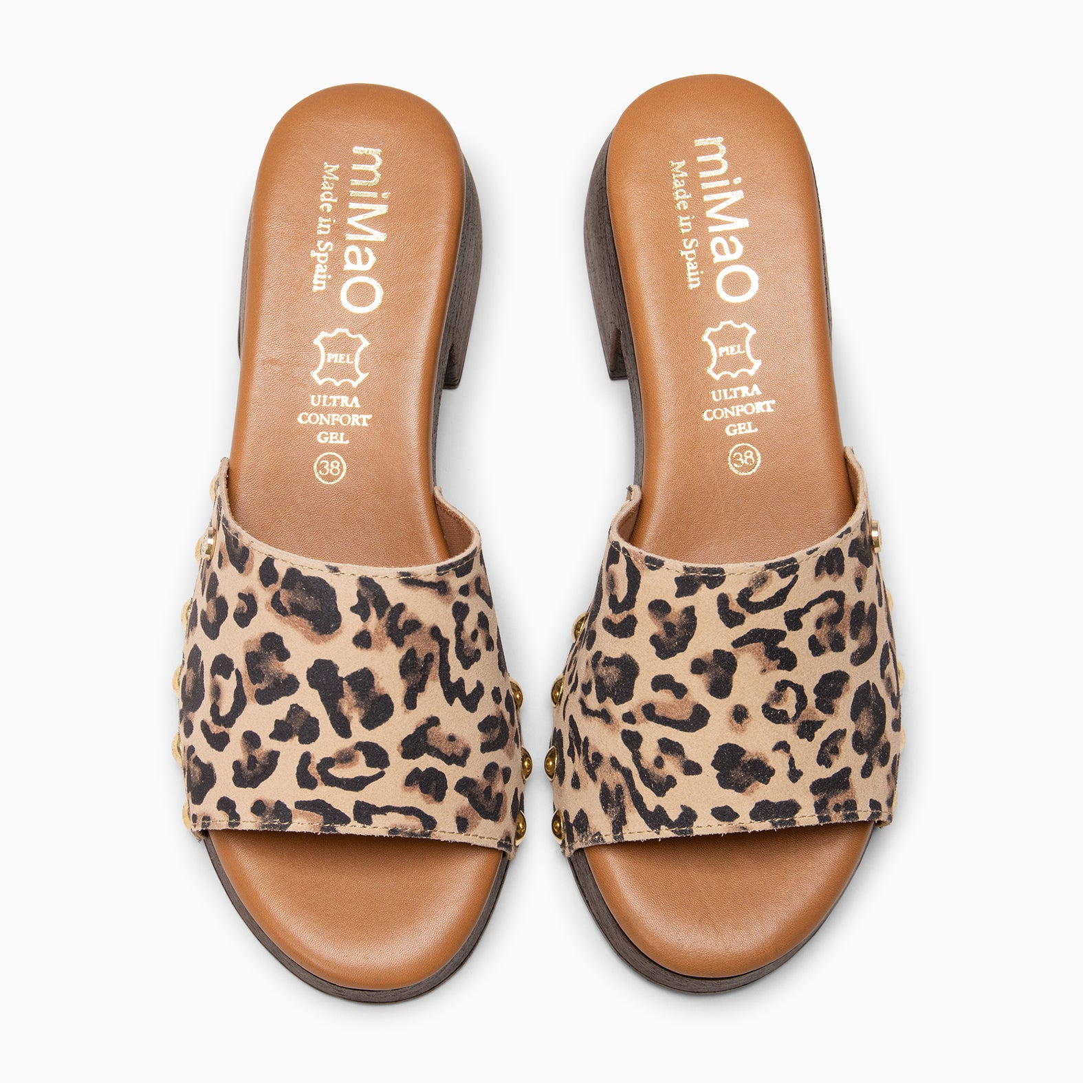 LEYA - Zuecos con tacón bajo LEOPARDO