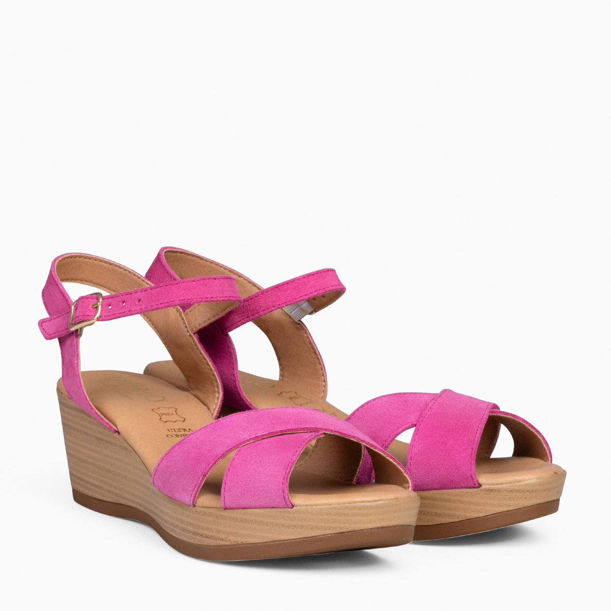 MAR - Cuñas Ligeras de tiras cruzadas FUCSIA