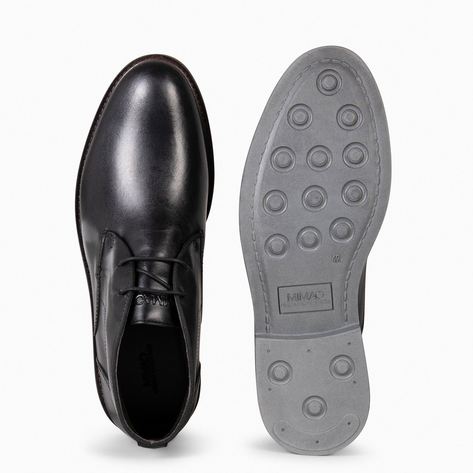 CERVANTES –  Botín de hombre con cordones NEGRO - miMaO ®