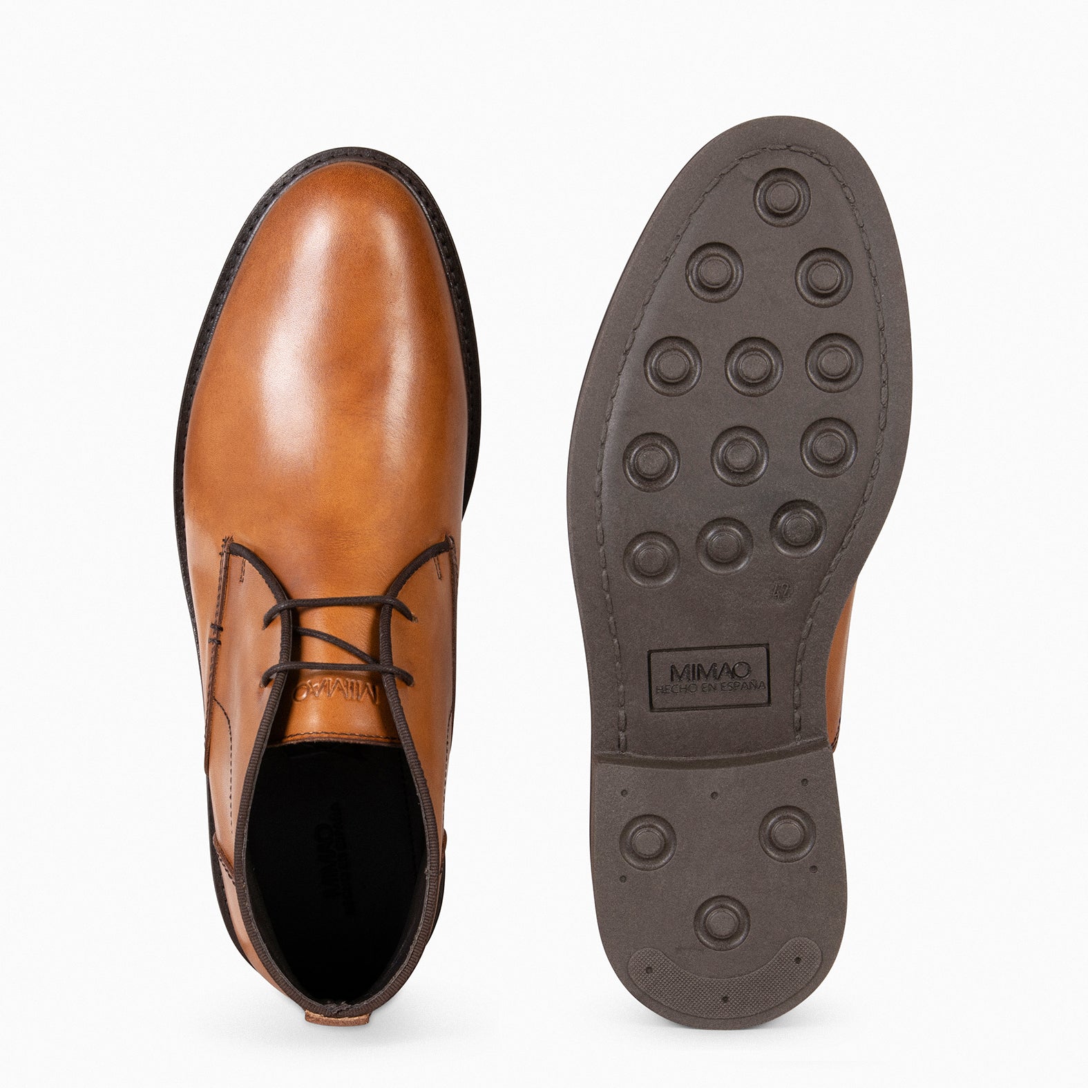CERVANTES –  Botín de hombre con cordones CAMEL - miMaO ®