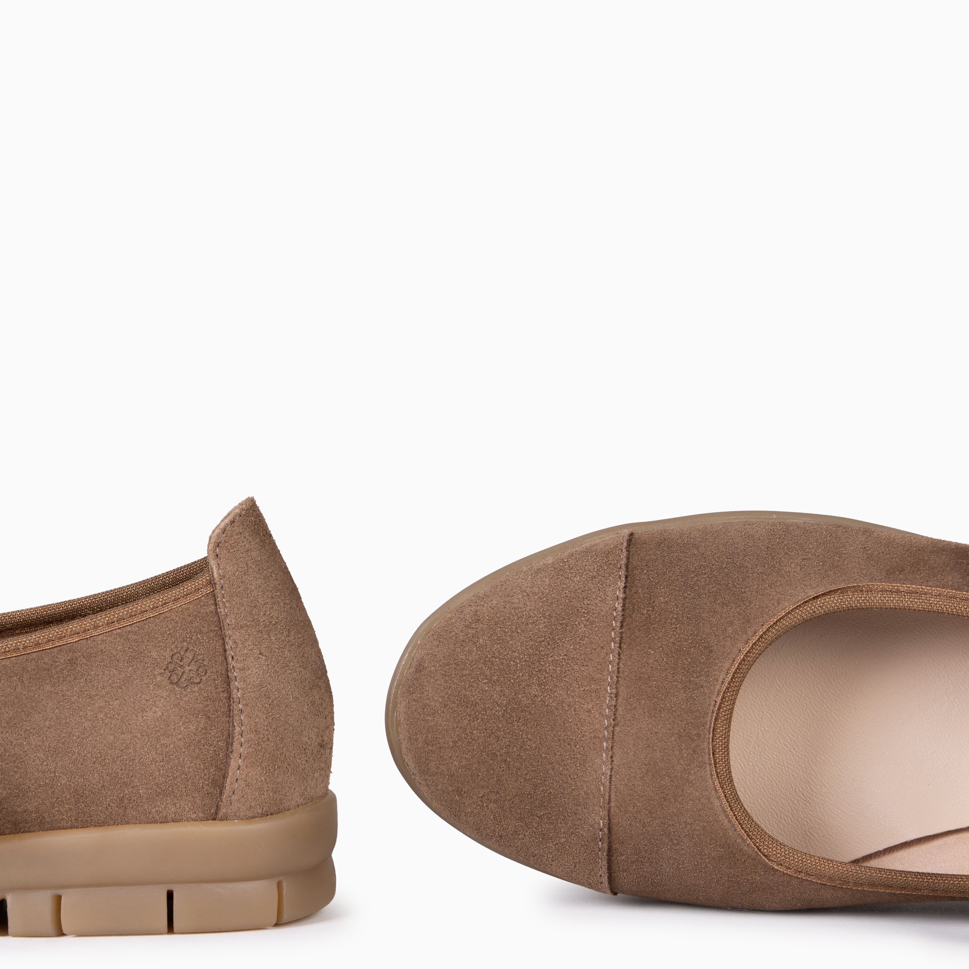 MICAELA - Merceditas de serraje TAUPE - miMaO ®