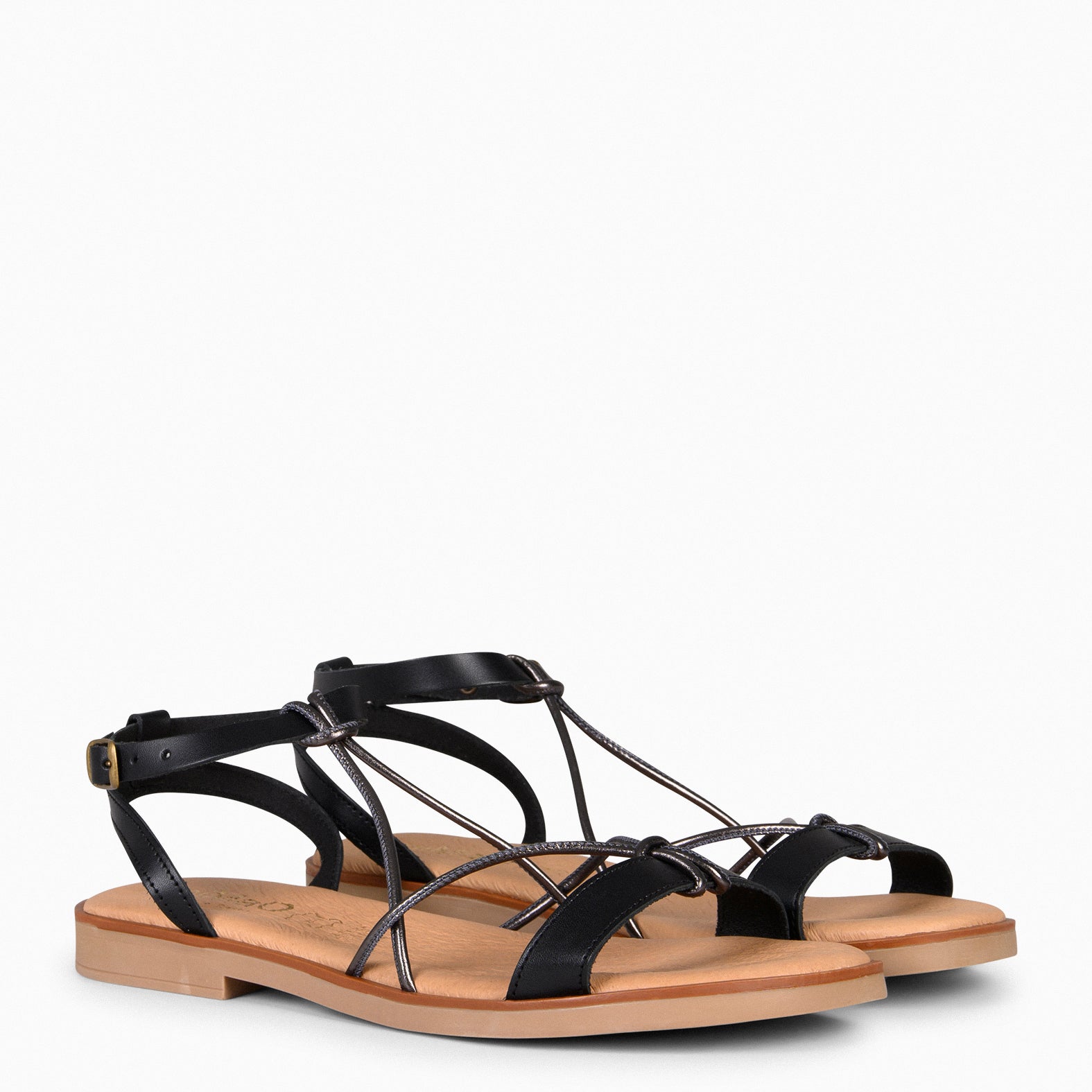 AMONET – Sandalias planas elegantes NEGRO - miMaO ®